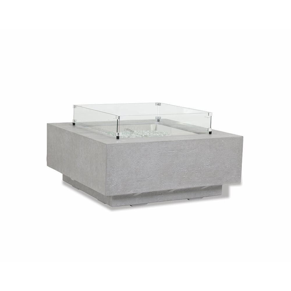 Gravelstone 40-Inch Square Natural Gas Fire Table with Glass Surround by Sunset West - Ships as Propane with Conversion Fittings thumbnail