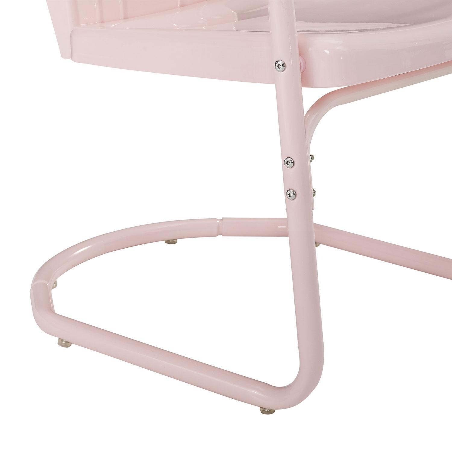 Ultimate Patio UP-32243PI 3Pc Retro Outdoor Bistro Set in Pastel Pink - Base Legs - Detail thumbnail