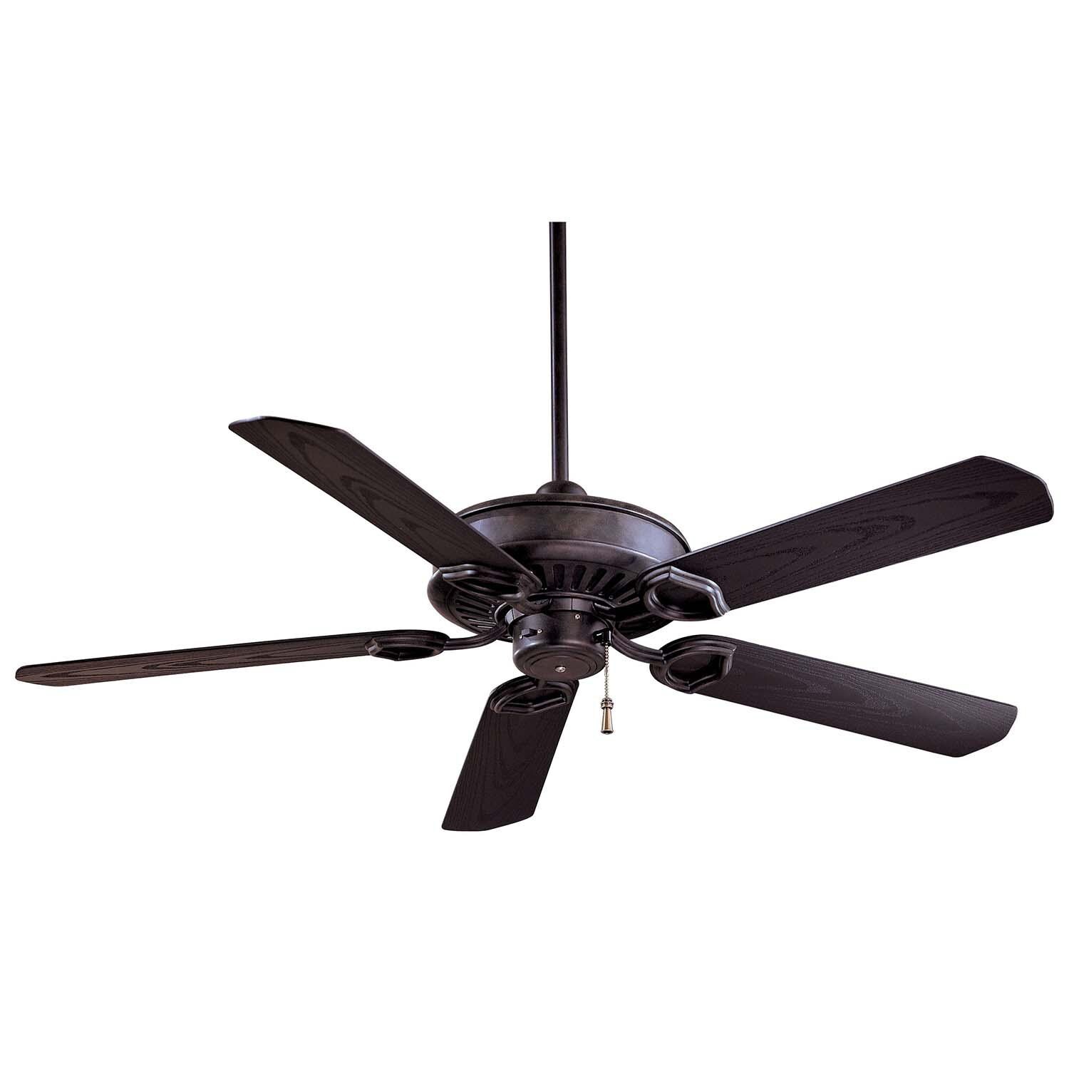 Minka-Aire F589-HT Sundowner 54-Inch 5-Blade Ceiling Fan in Heritage Finish w/ Black Blades - Convertible thumbnail