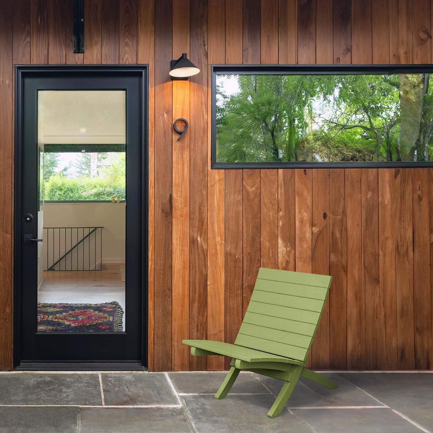 Hazel Cove Recycled Plastic Folding & Stacking Dining Side Chair in Palm Green by Lakeview Outdoor Designs - By Door - Lifestyle thumbnail