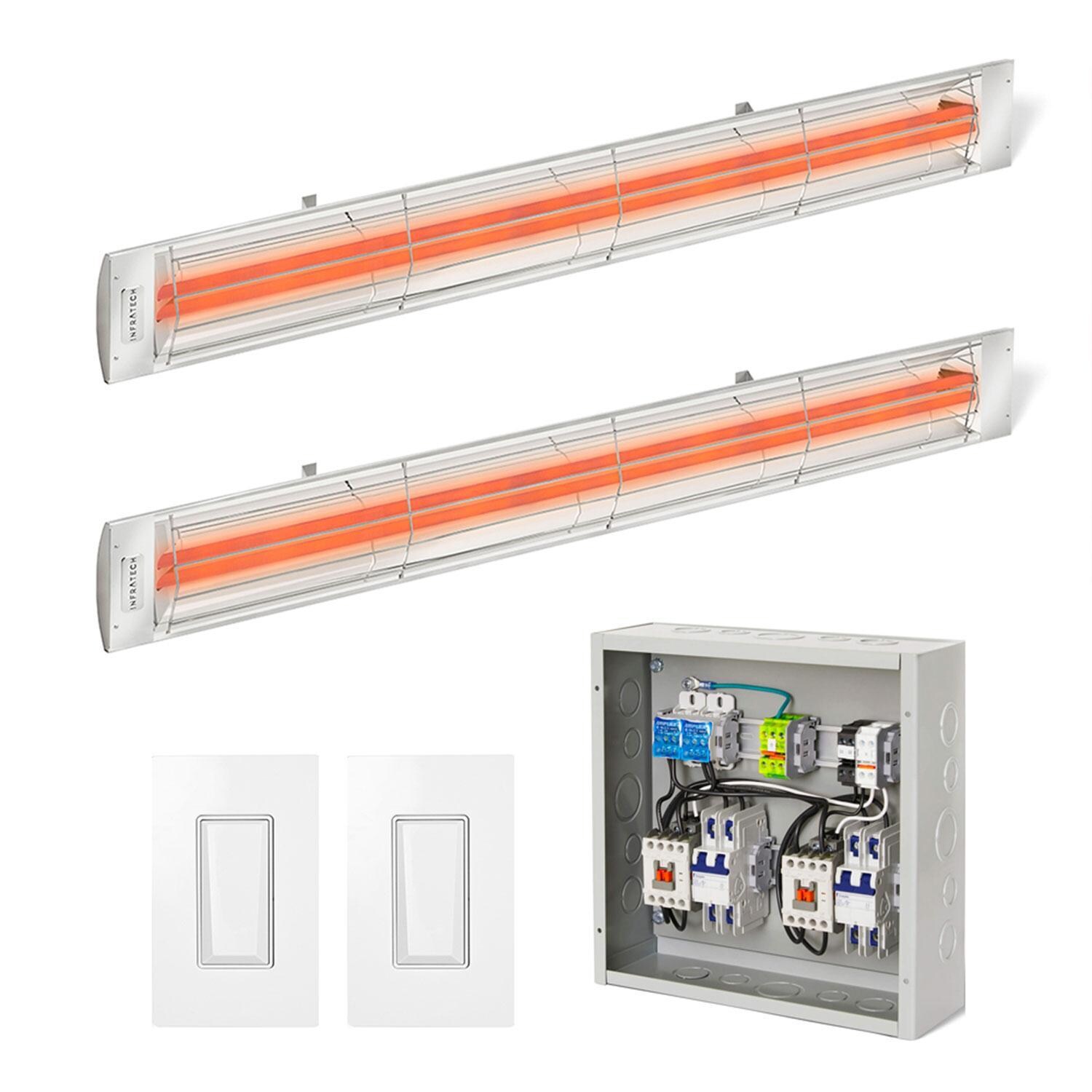 Infratech Contactor Package 1 - 2 CD Series 6000 Watt SS Patio Heaters, 2 Smart Switches & 1 Dual Panel Enhanced Timer Package