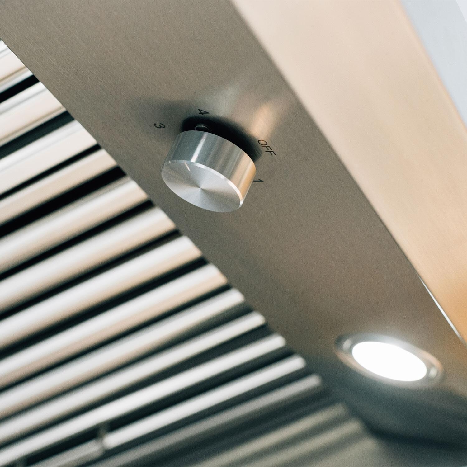 American Made Grills 60-in Outdoor Rated Vent Hood w/ 2,000 CFM Motor & Mounting Bracket - On/Off Dial - Detail thumbnail