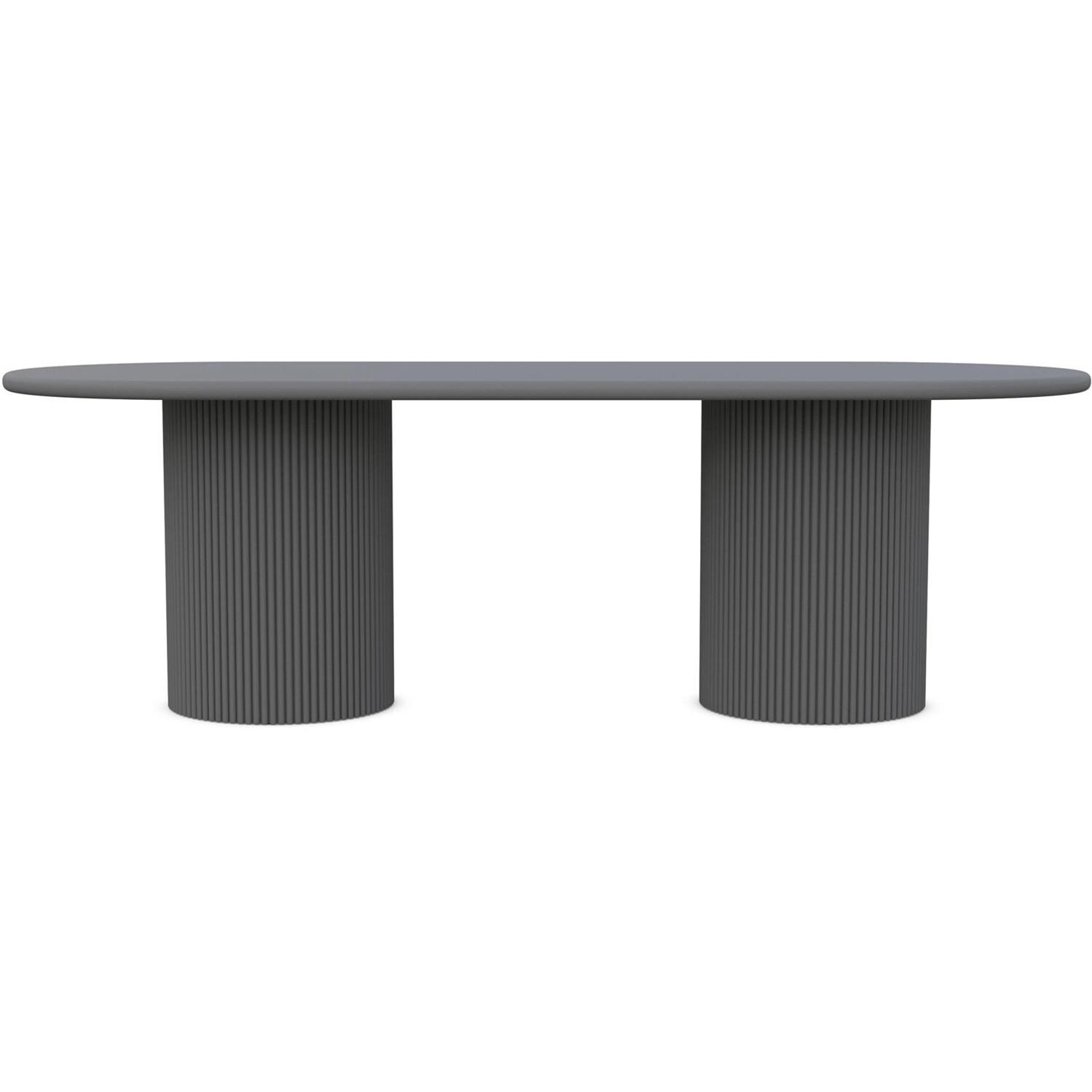 Azzurro Living Palma 96 Inch Charcoal Aluminum Dining Table - Front - White Background thumbnail