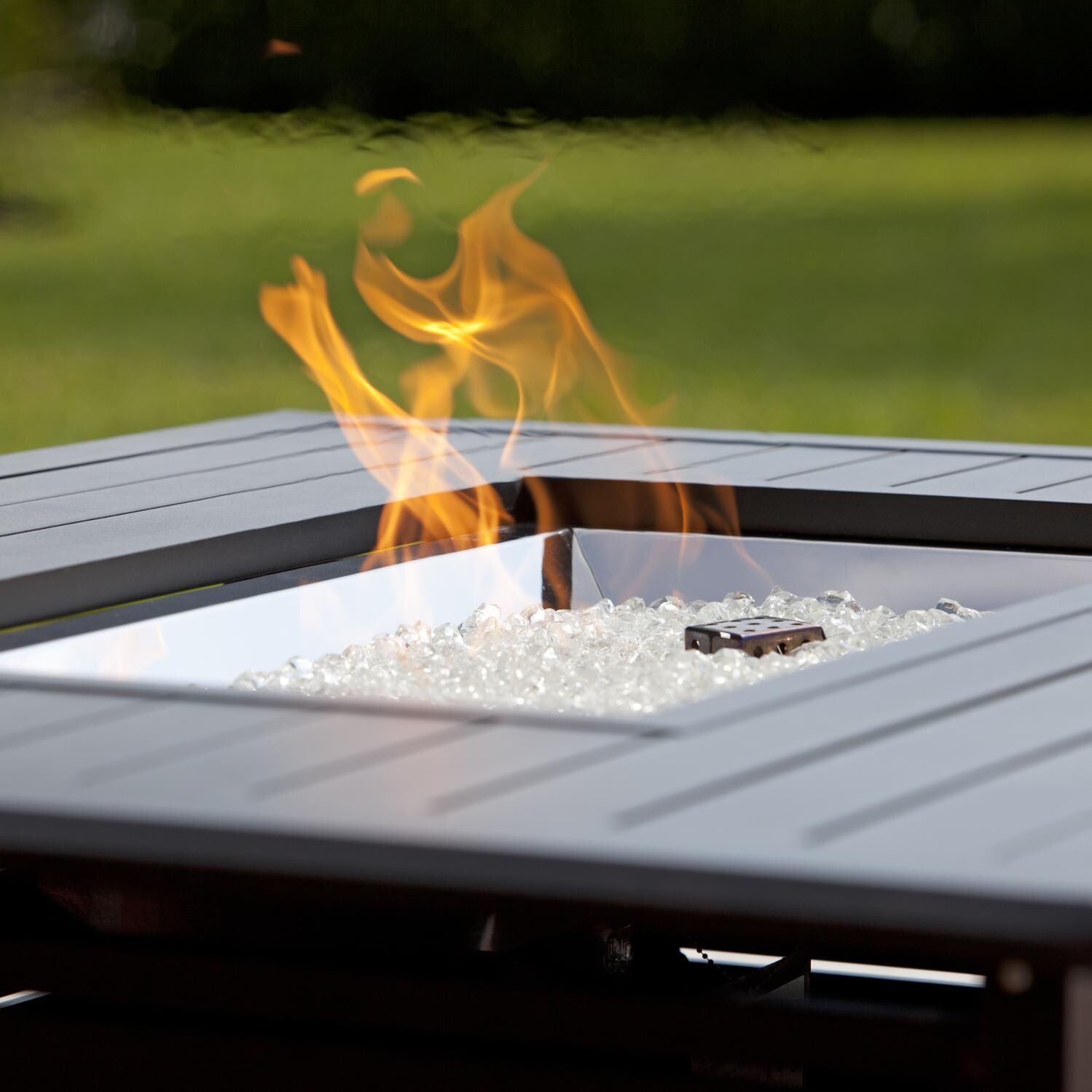 Haven Bay 35-Inch Propane Gas Fire Pit Table By Ultimate Patio - Closeup of Flame - Detail thumbnail