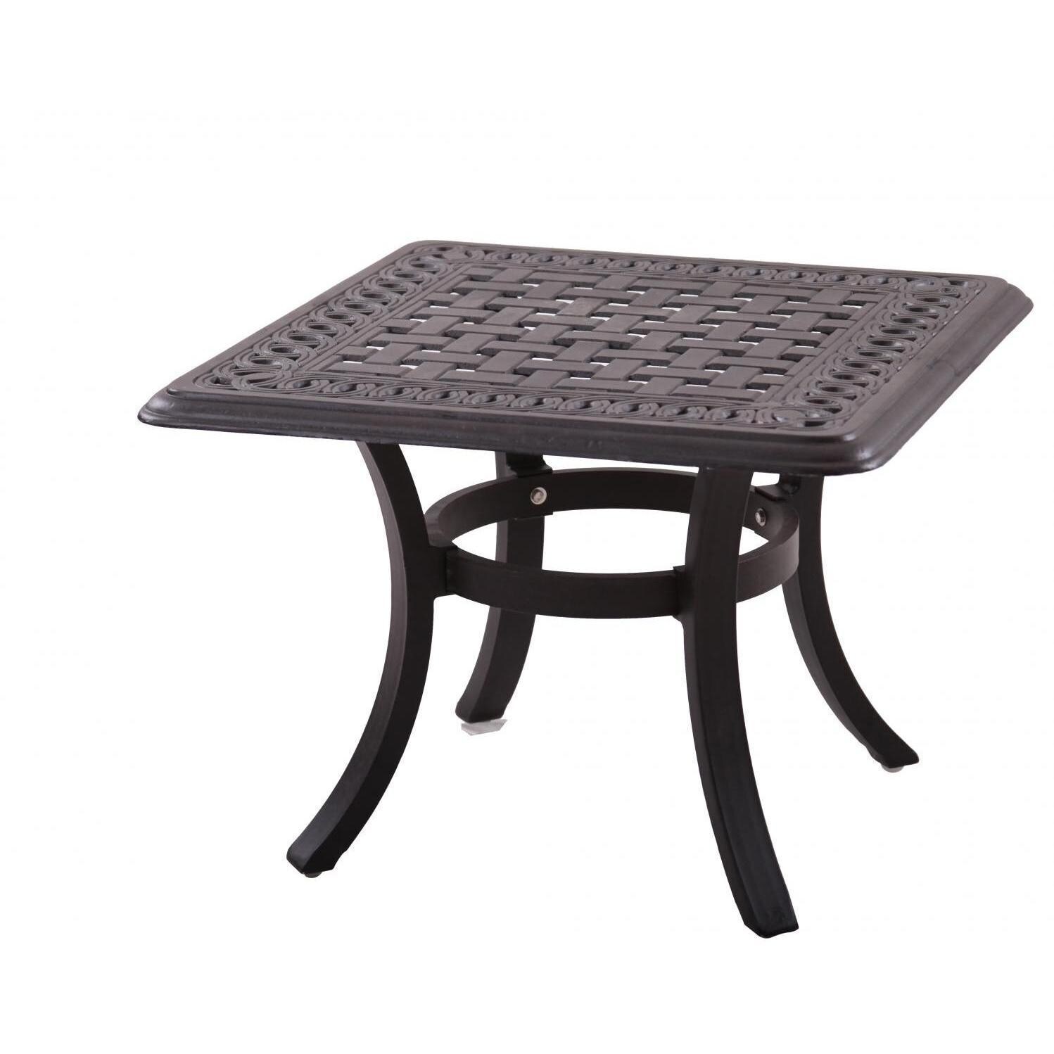 Santa Anita 6 Piece Cast Aluminum Patio Conversation Seating Set by Darlee - End Table - White Background thumbnail