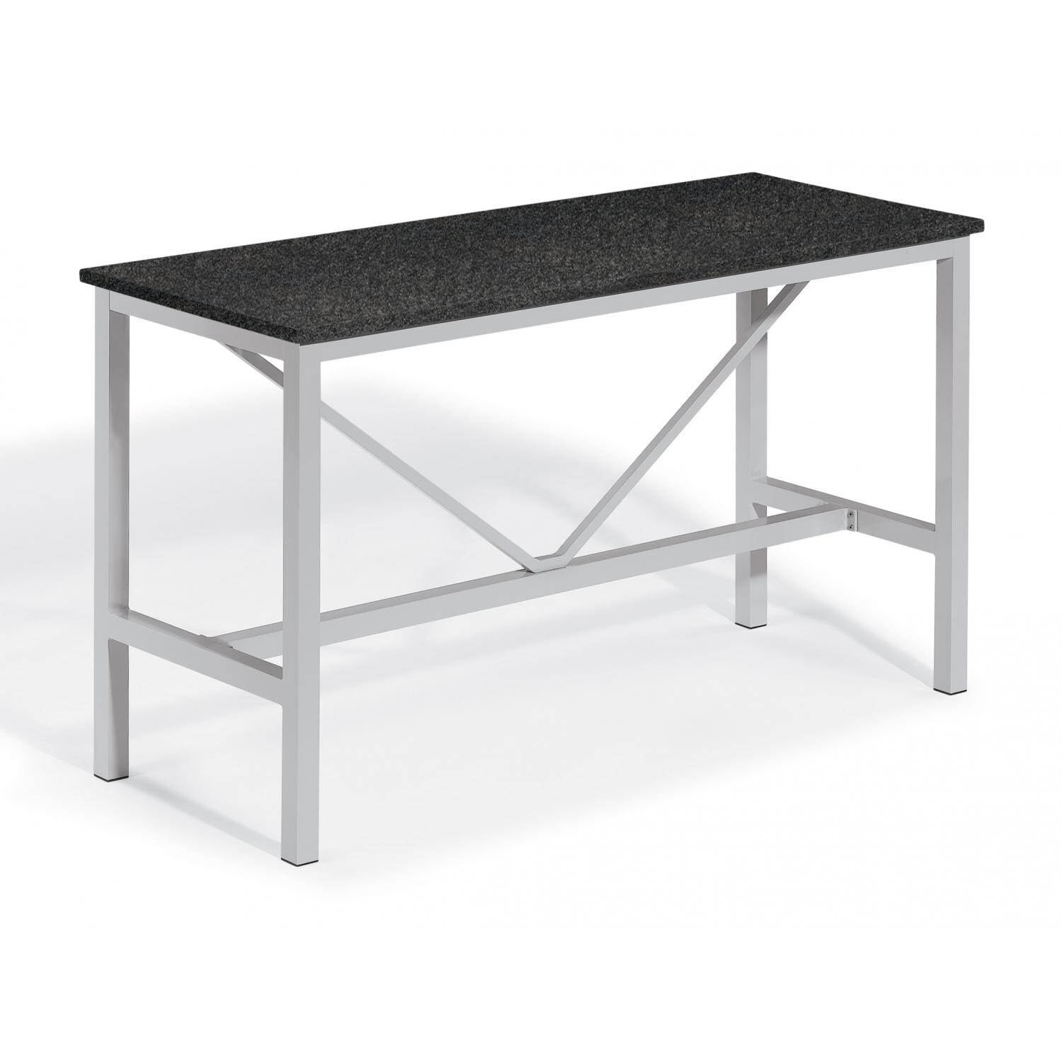 Travira Aluminum 72 X 30 Inch Rectangular Patio Bar Table W/ Lite-Core Charcoal Top thumbnail
