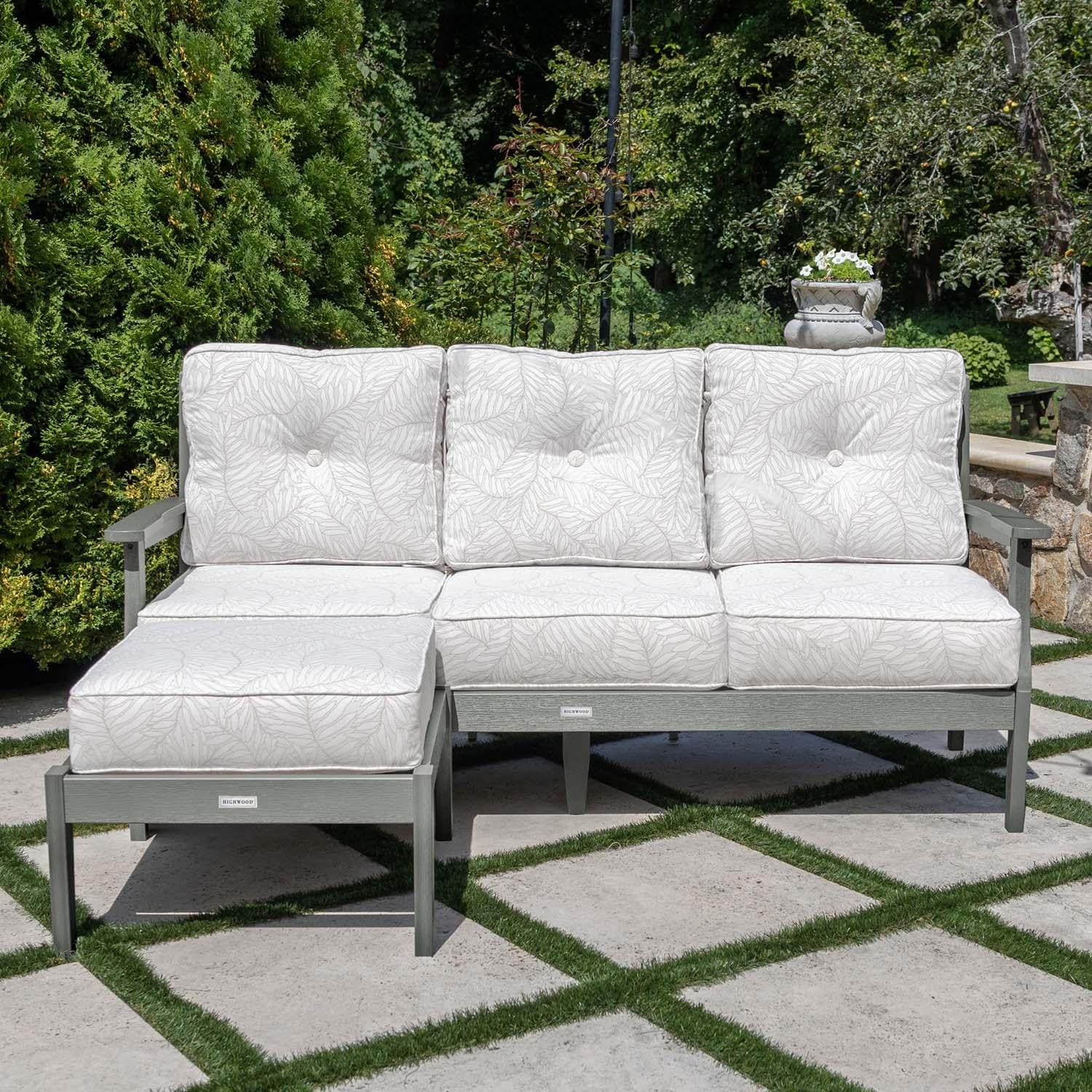 Lakeview Outdoor Designs Blushing Bay 2 Pc Recycled Plastic Seating Set in Lively Parchment/Coastal Teak by - LV-KIT22209-LPA-CGE