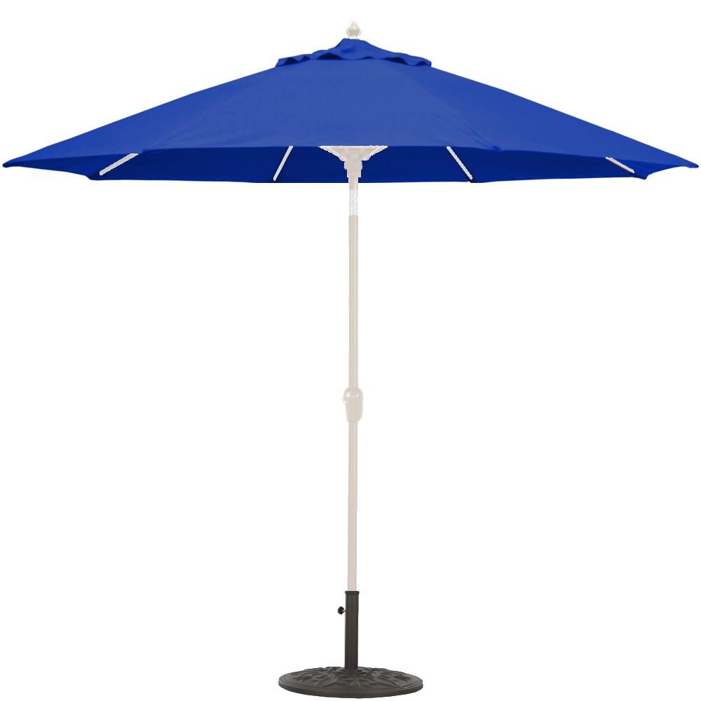 Galtech 9 Ft. Octagonal Aluminum Patio Umbrella W/ Crank Lift & Auto Tilt - White Frame W/ True Blue Sunbrella Fabric (Umbrella Base Not Included) thumbnail