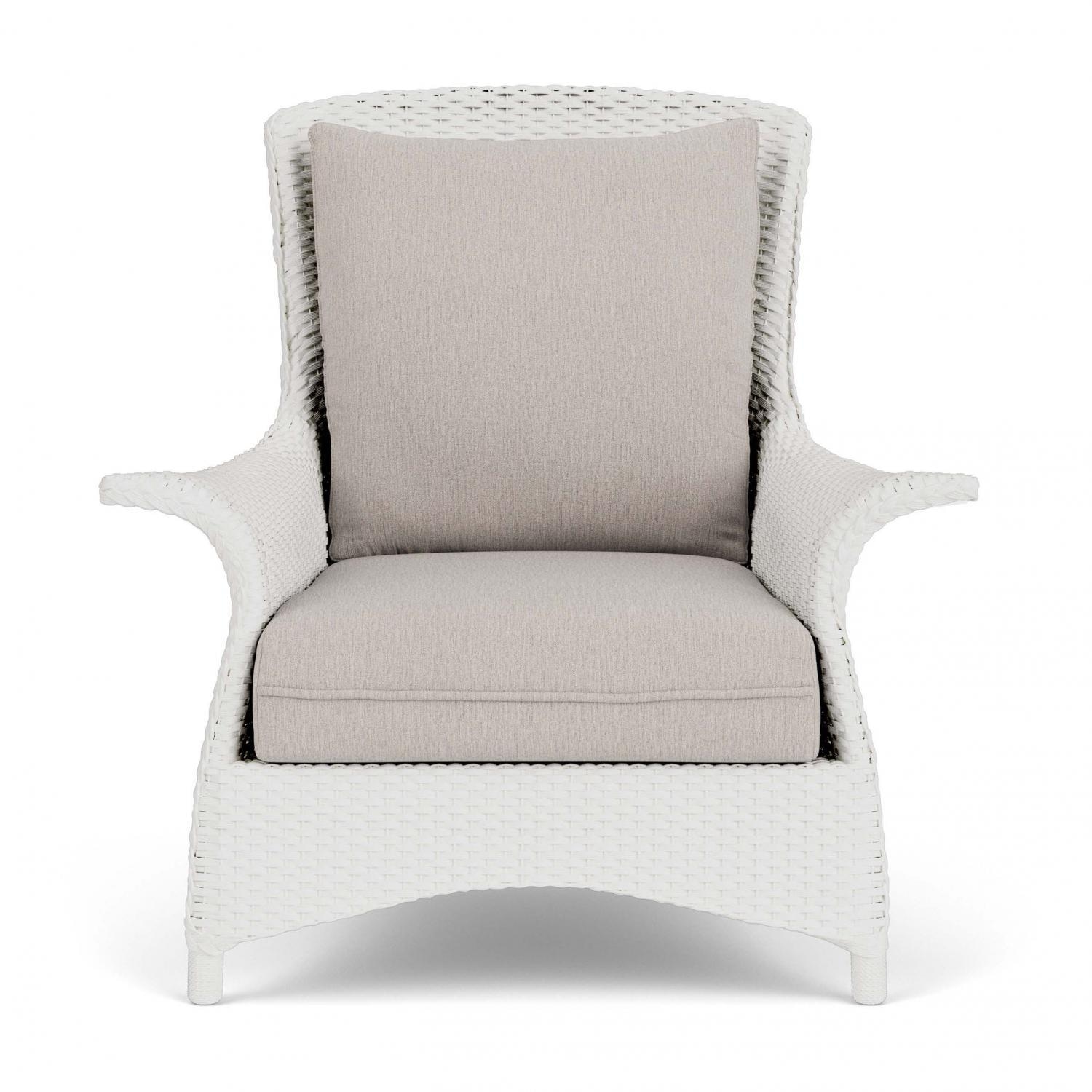 Lloyd Flanders Mandalay Lounge Chair in Matte White Finish with Remy Cloud fabric thumbnail