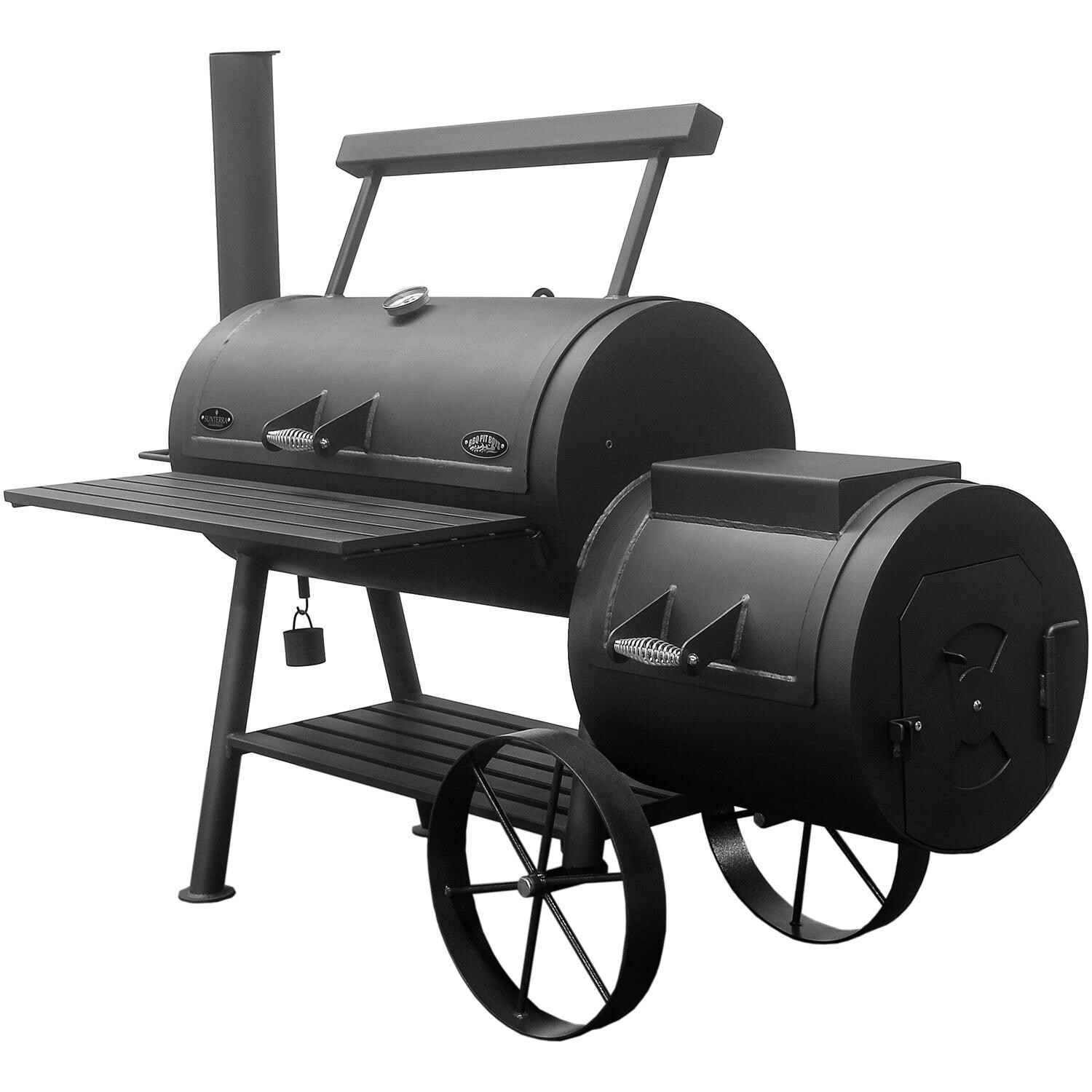 2001 - BBQ Pit Boys Yosemite Offset Charcoal Smoker - Right Side Angled View thumbnail