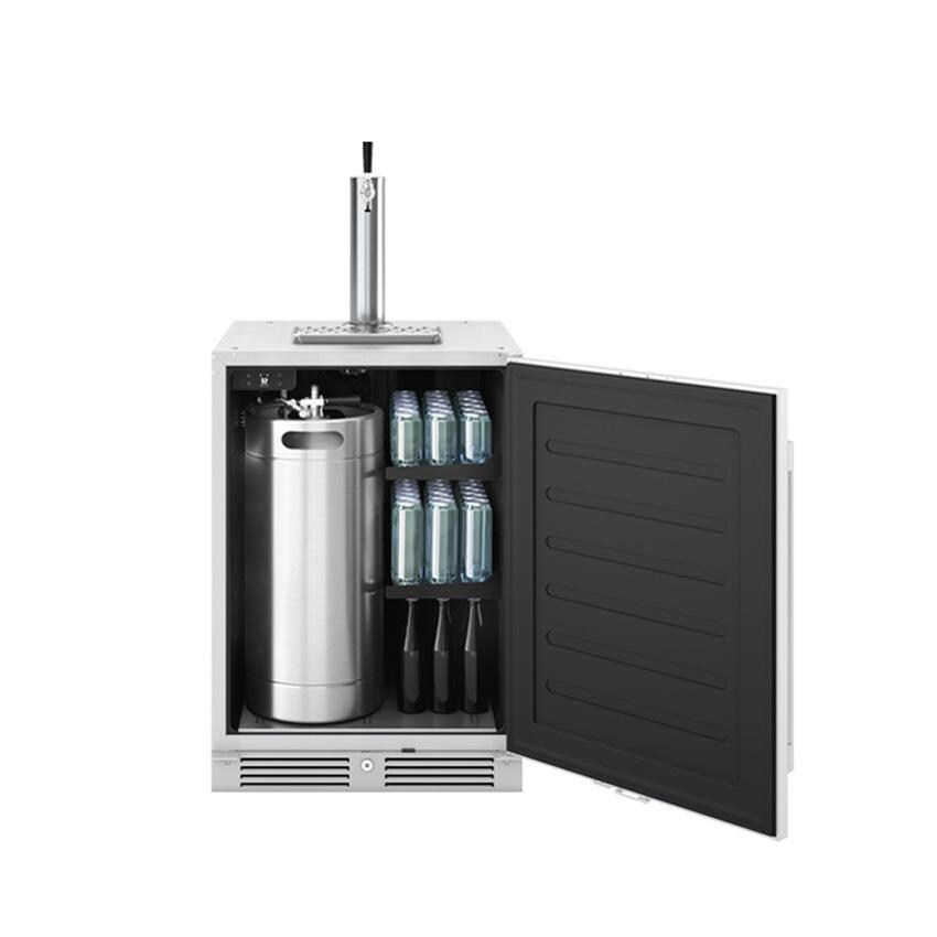 Zephyr PRKB24C01AS-OD 24-Inch Presrv Outdoor Kegerator & Beverage Cooler Triple Tap w/ Line Cleaning Kit - Storage Area Shown thumbnail