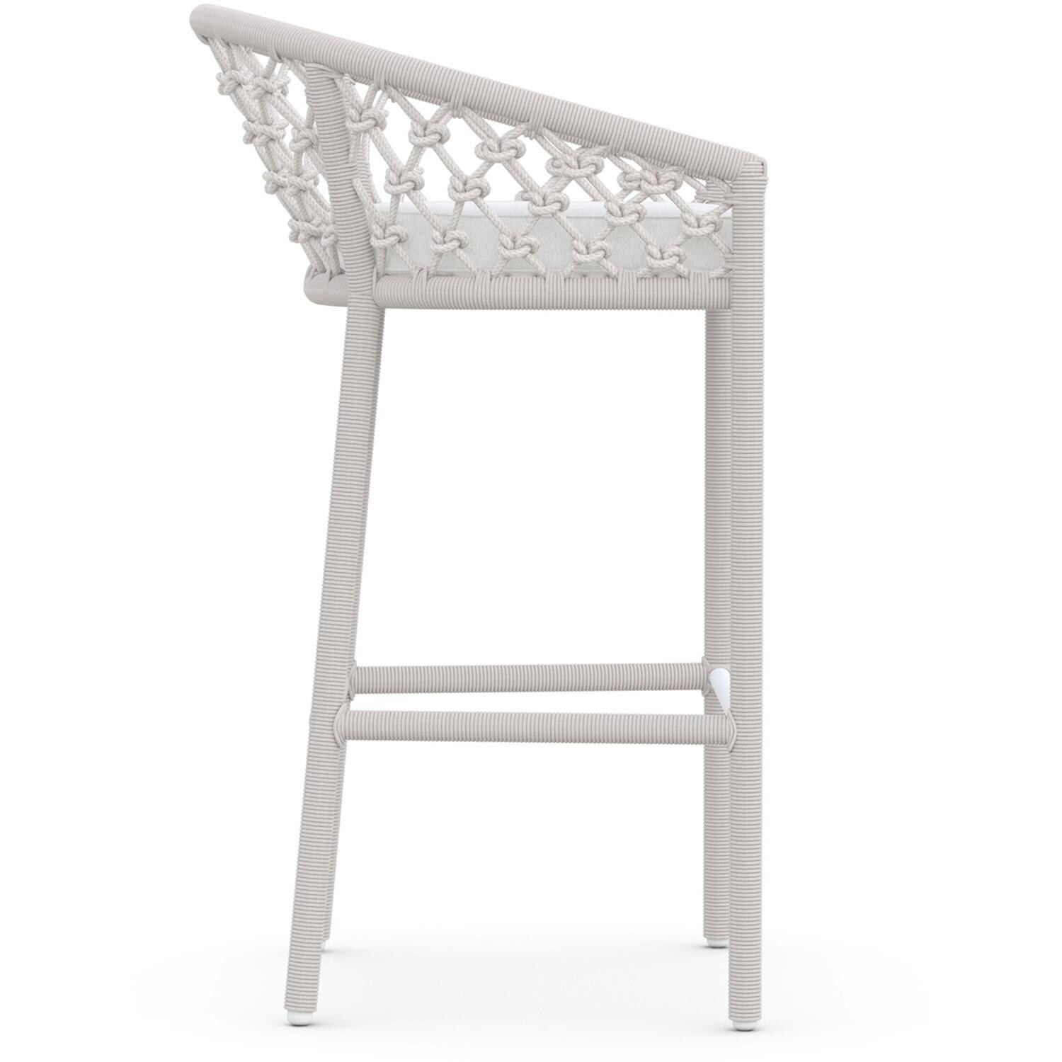 Azzurro Living Amelia Woven Rope Bar Stool in Sand/Cloud - Side - White Background thumbnail