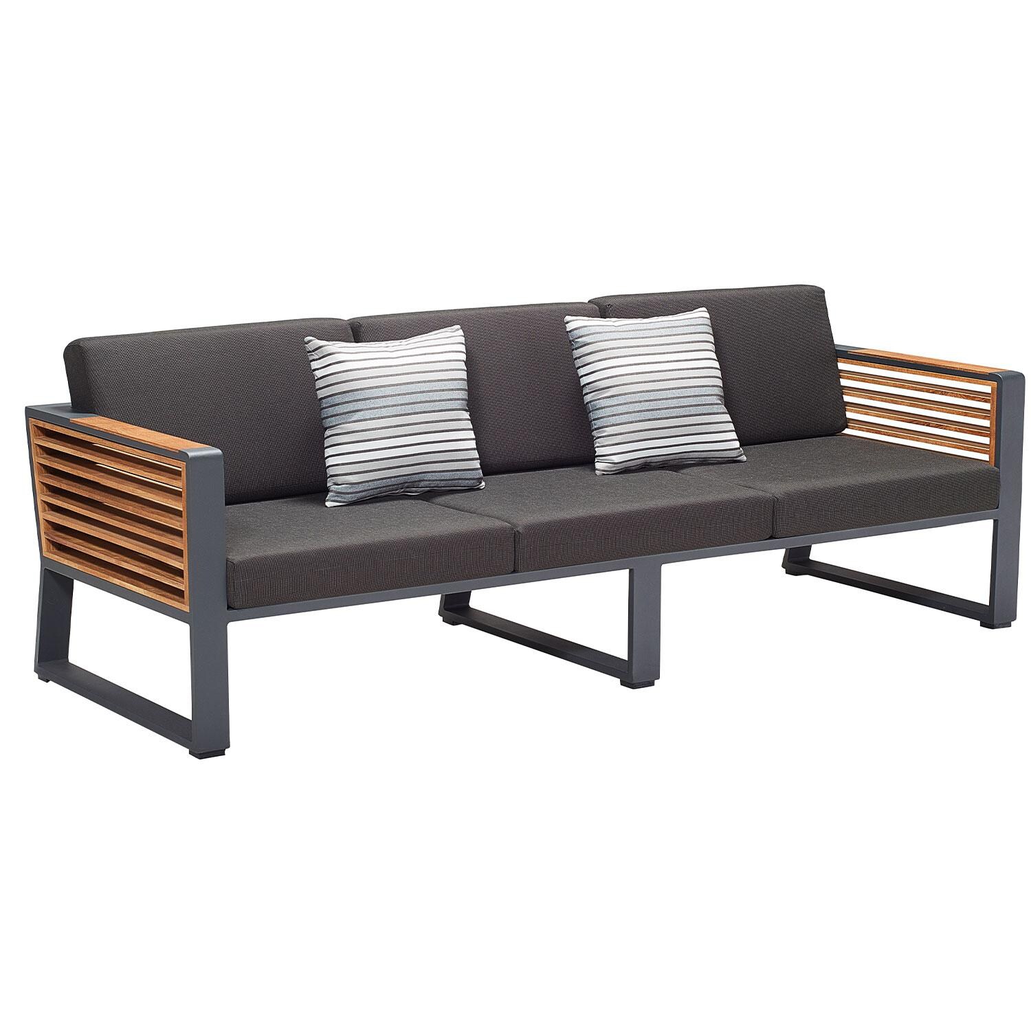 New York Aluminum Sofa in Black/Canvas Soot by HIGOLD