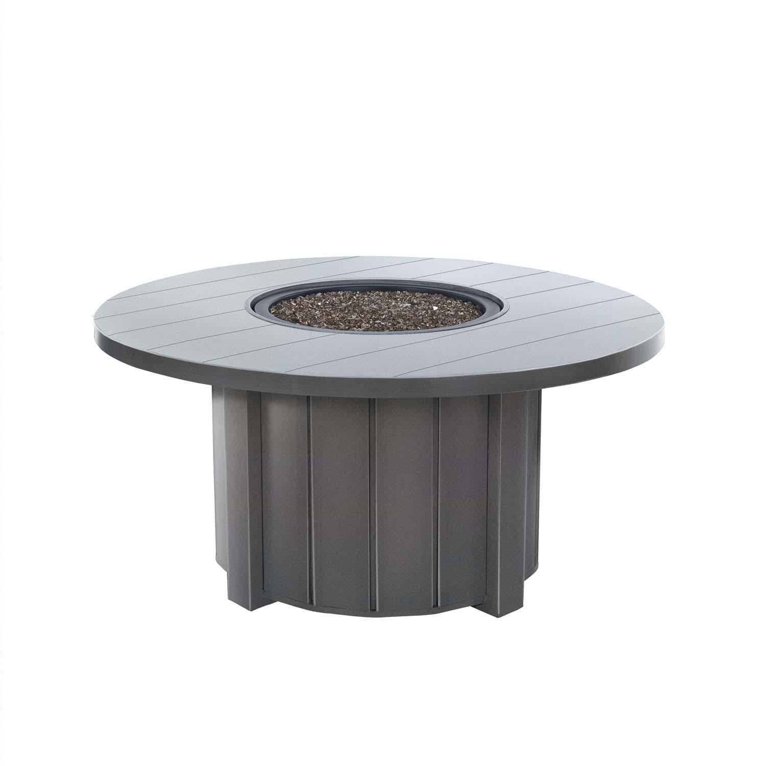 Trevi 50 Inch Round Aluminum Propane Fire Pit w/ Lid in Graphite by Ebel - Open - White Background thumbnail