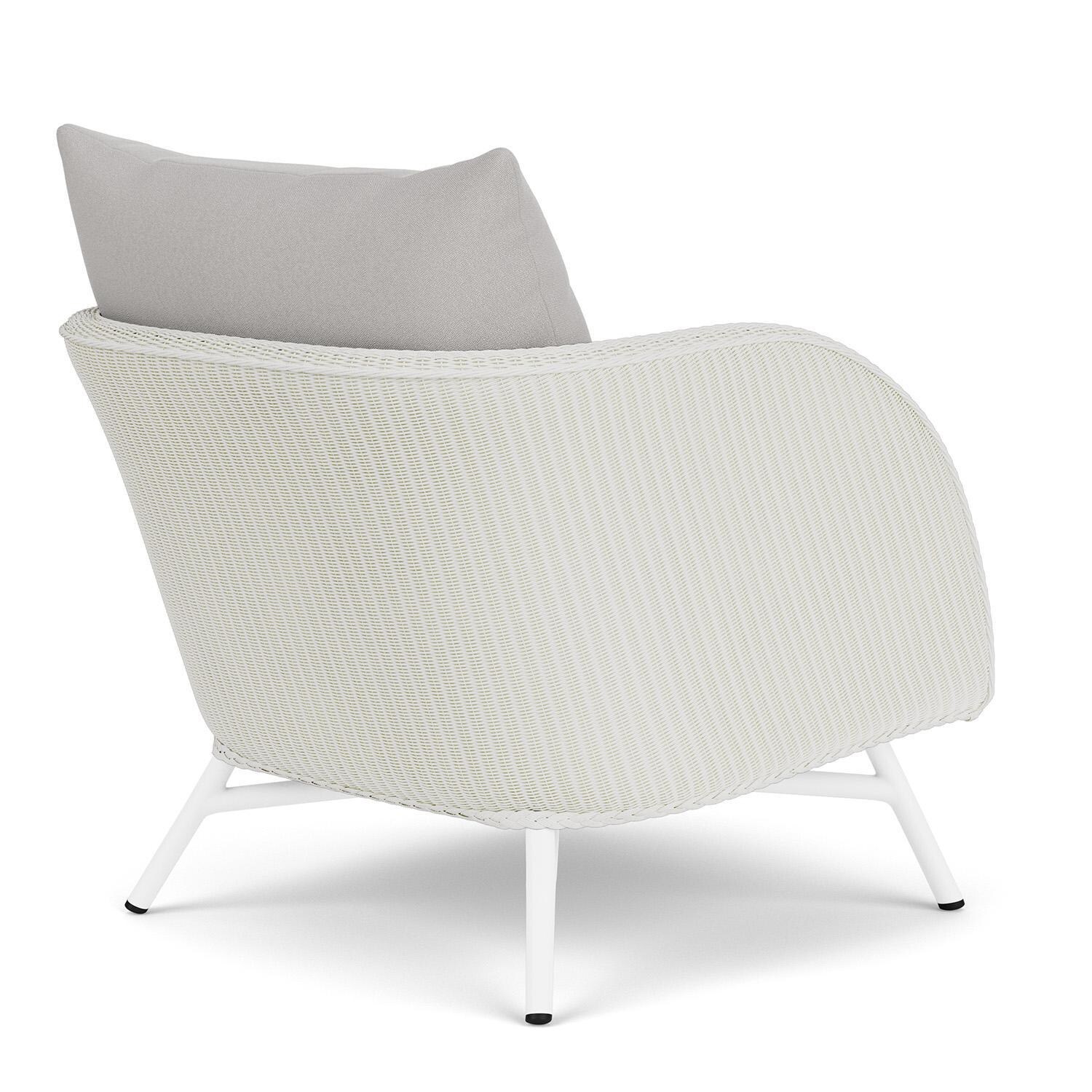 Lloyd Flanders Essence Lounge Chair W/Tundra Dove Fabric - Matte White Finish - Back Right thumbnail