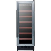 Summit 12-Inch 21 Bottle Commercial Rated Wine Cellar / Cooler - Stainless Steel / Black Cabinet - SWC1224 image