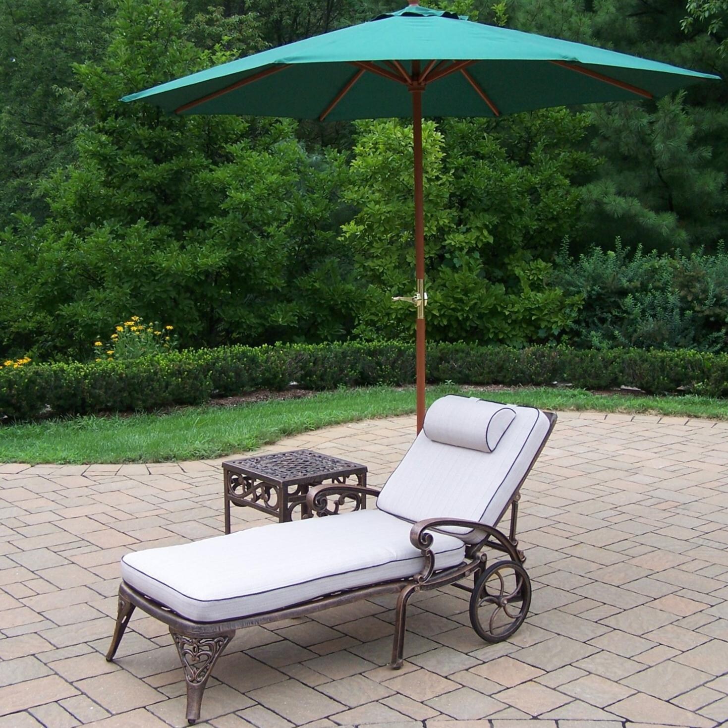 Oakland Living Elite Cast Aluminum 1Person Chaise Lounge Set With