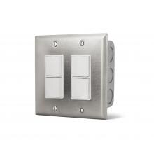 Infratech 240V Flush Mount In-Wall Dual Stacked Duplex Switch - 14-4305 image