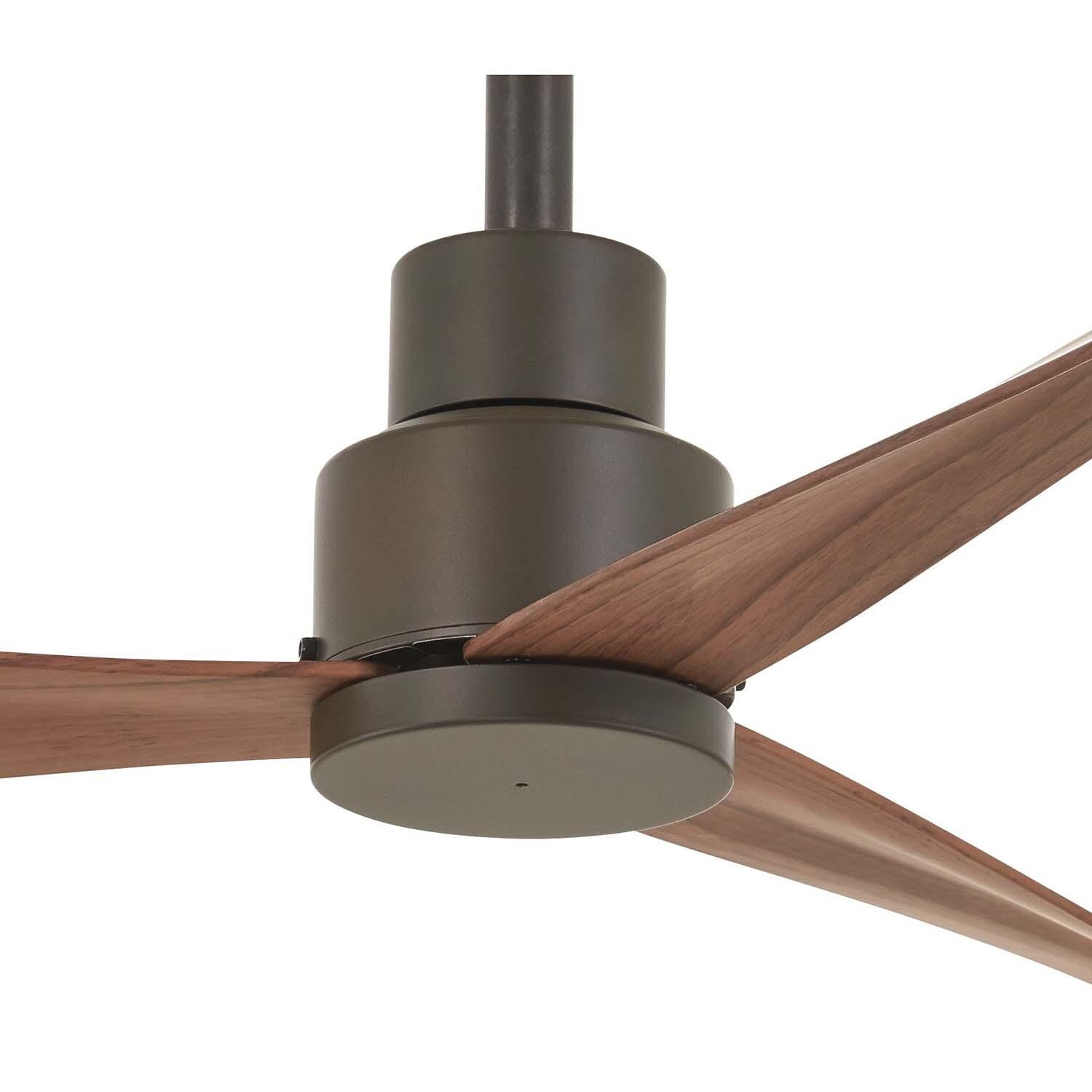Minka-Aire F786-ORB Simple 44-Inch 3-Blade Ceiling Fan in Oil Rubbed Bronze Finish w/ - Medium Maple - Blades - Closeup thumbnail