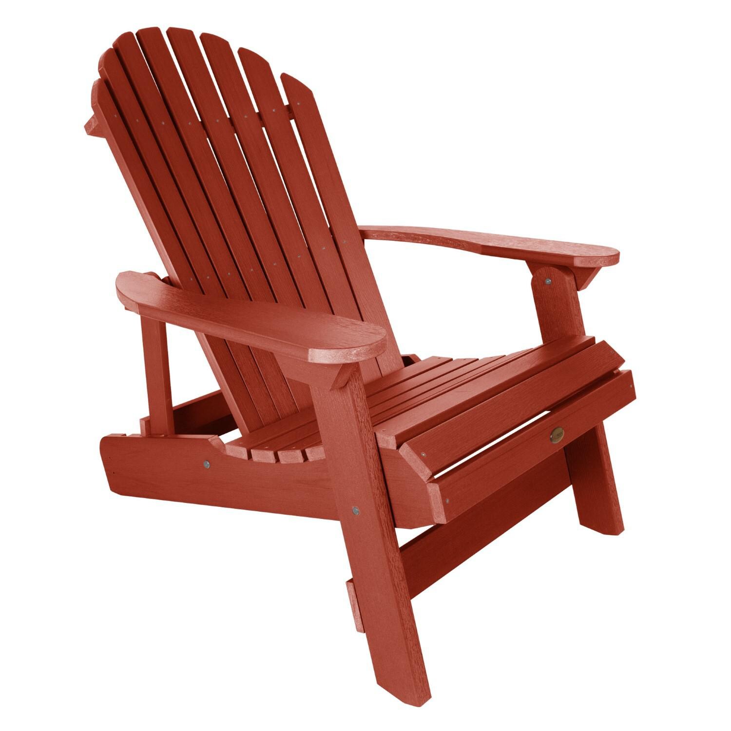 Lakeview King Dream Bay Folding & Reclining Adirondack Chair - Rustic Red - On White thumbnail