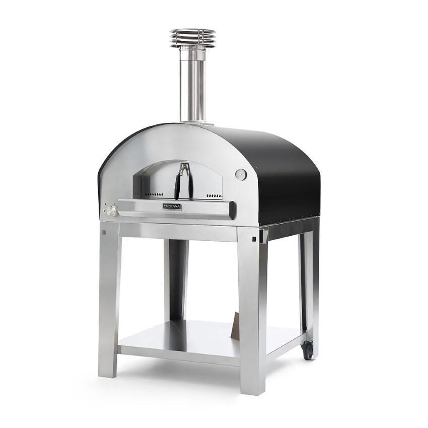 Fontana Forni FTROM-H-A Roma Hybrid Pizza Oven - Anthracite - On Portable Cart (Optional) - White Background thumbnail