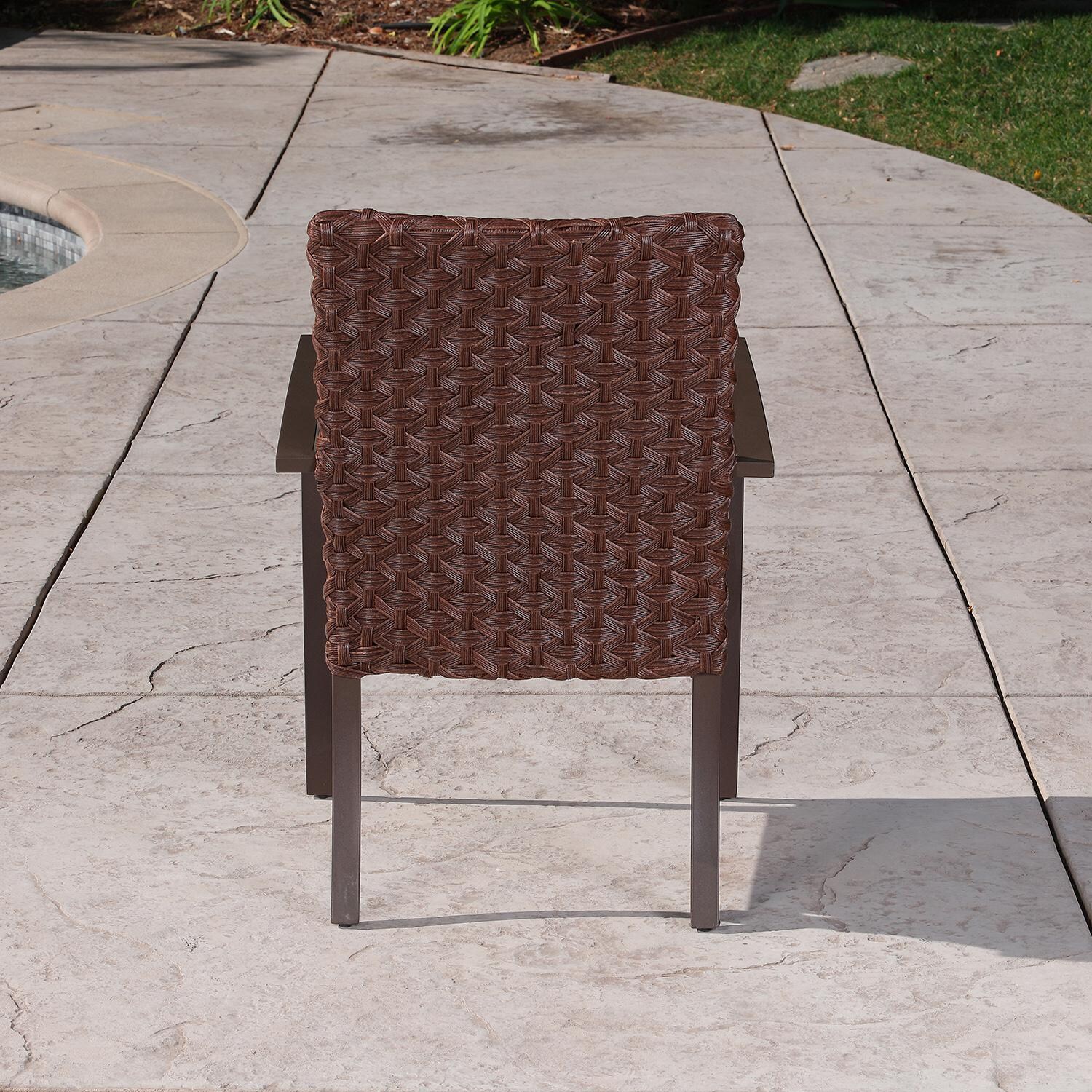 Lakeview Outdoor Designs Bay St. Louis 7 Piece Wicker & Aluminum Patio Dining Set - Patio Dining Chair Back thumbnail