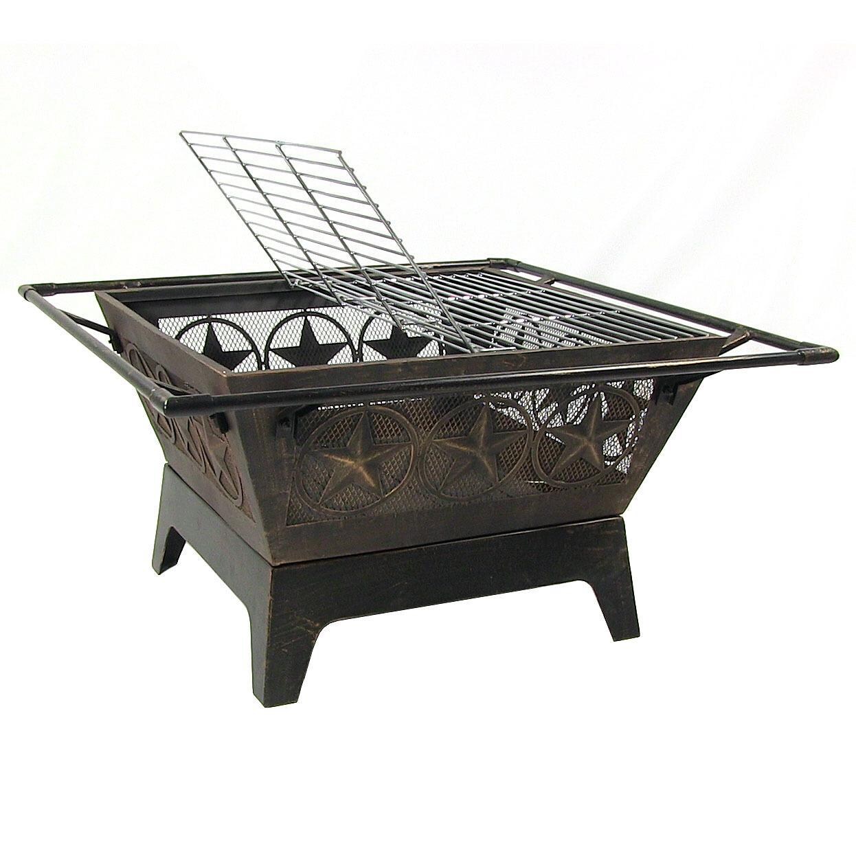 Ultimate Patio 32-Inch Steel Galaxy Wood Burning Fire Pit - Grate Open thumbnail