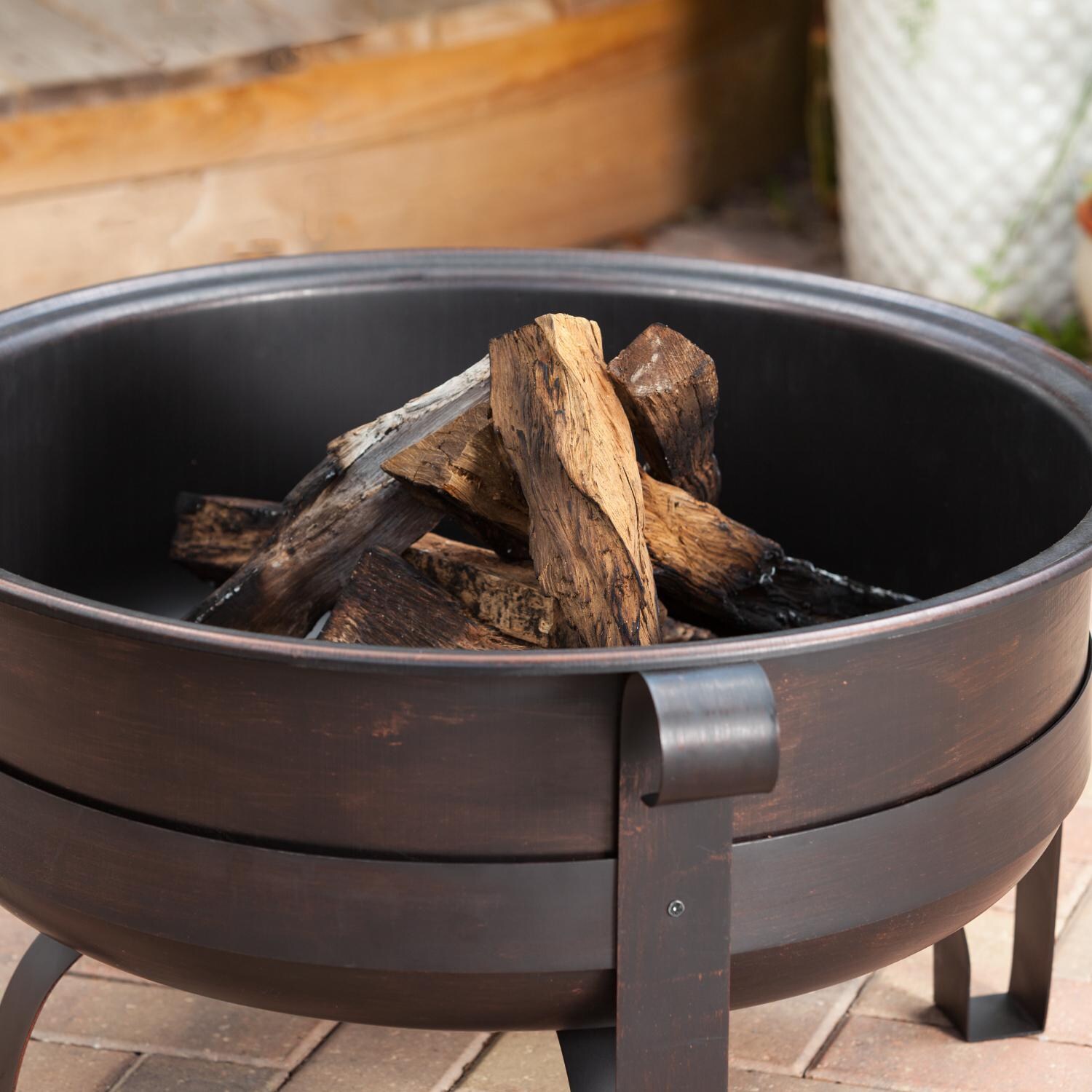 Ultimate Patio SC62339 Houma 35-inch Wood Burning Fire Pit - Close Up Screen Off thumbnail