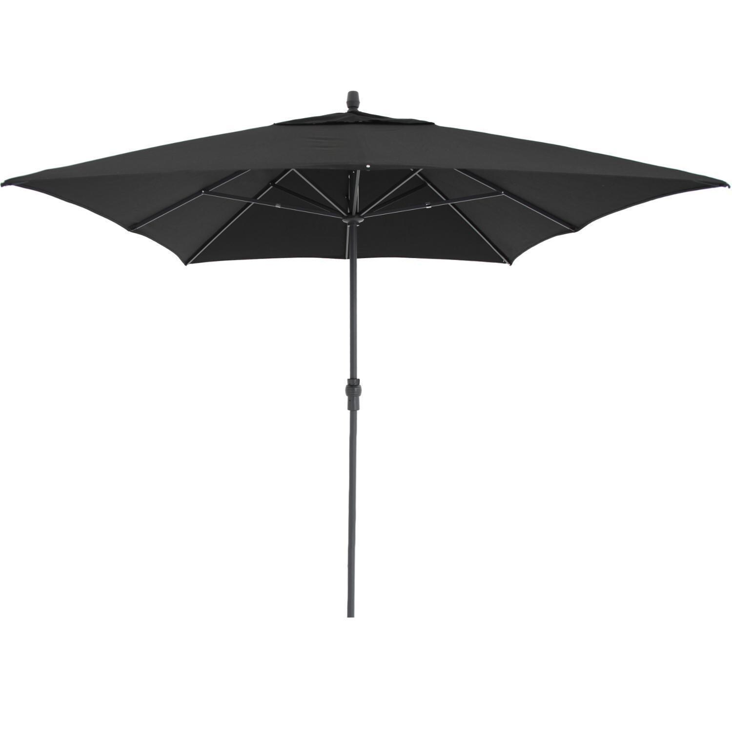 8 Ft. X 11 Ft. Rectangular Aluminum Patio Umbrella W/ Crank Lift By BBQGuys - Black Frame / Sunbrella Canvas Black Canopy