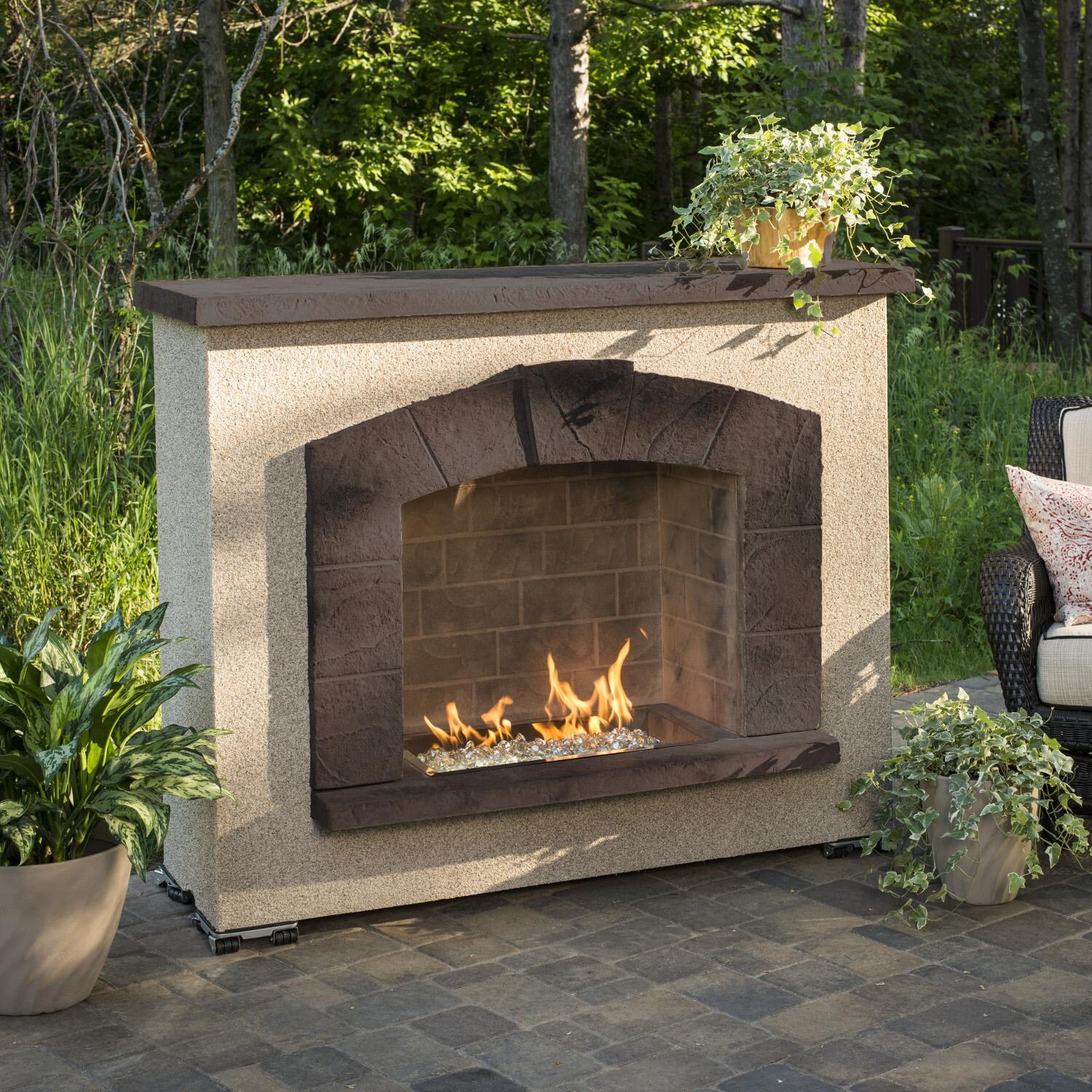 The Outdoor GreatRoom Company Stone Arch Freestanding Gas Outdoor Fireplace - Lifestyle thumbnail