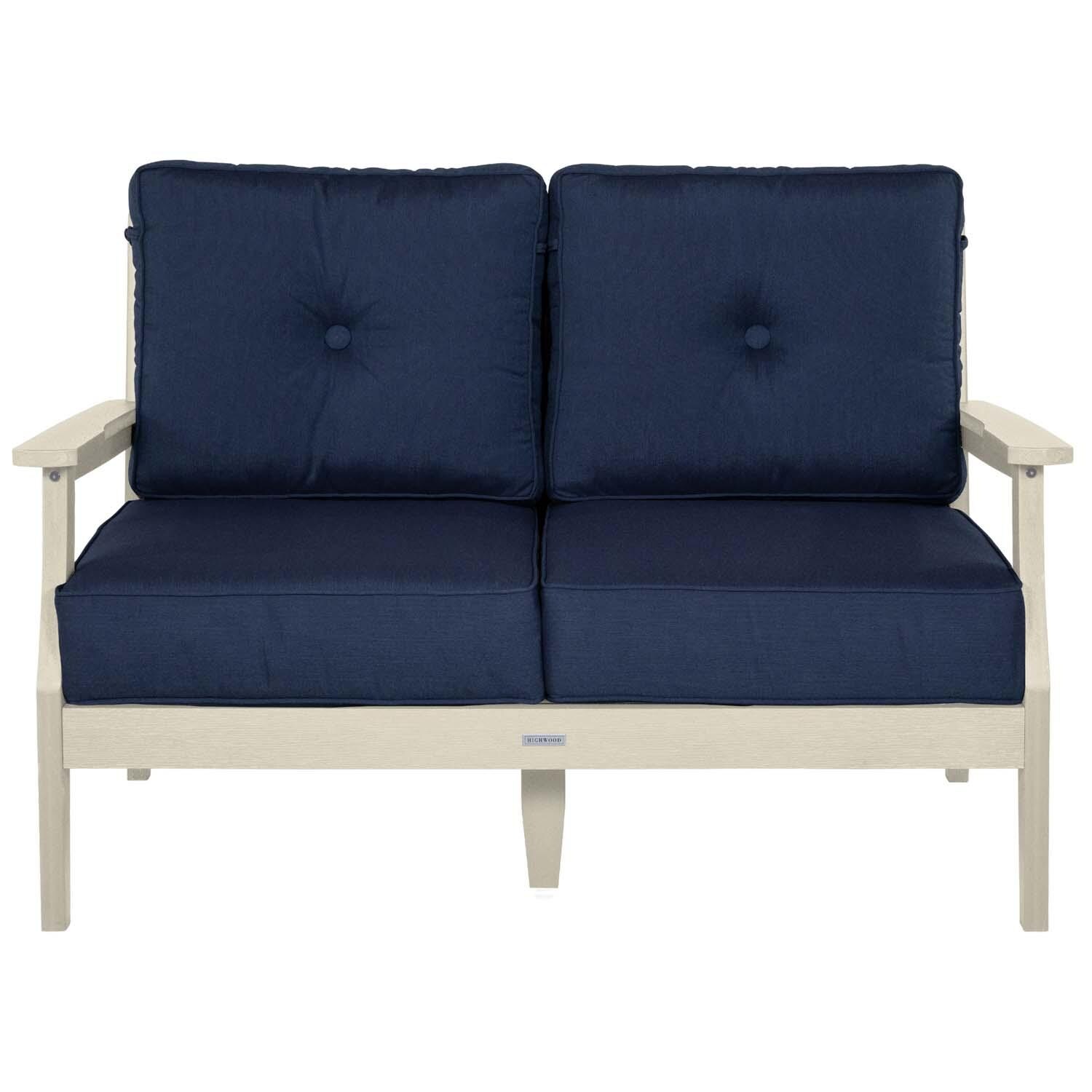 Blushing Bay 2 Person Recycled Plastic Loveseat in Spectrum Indigo/Whitewash by Lakeview Outdoor Designs - White Background thumbnail