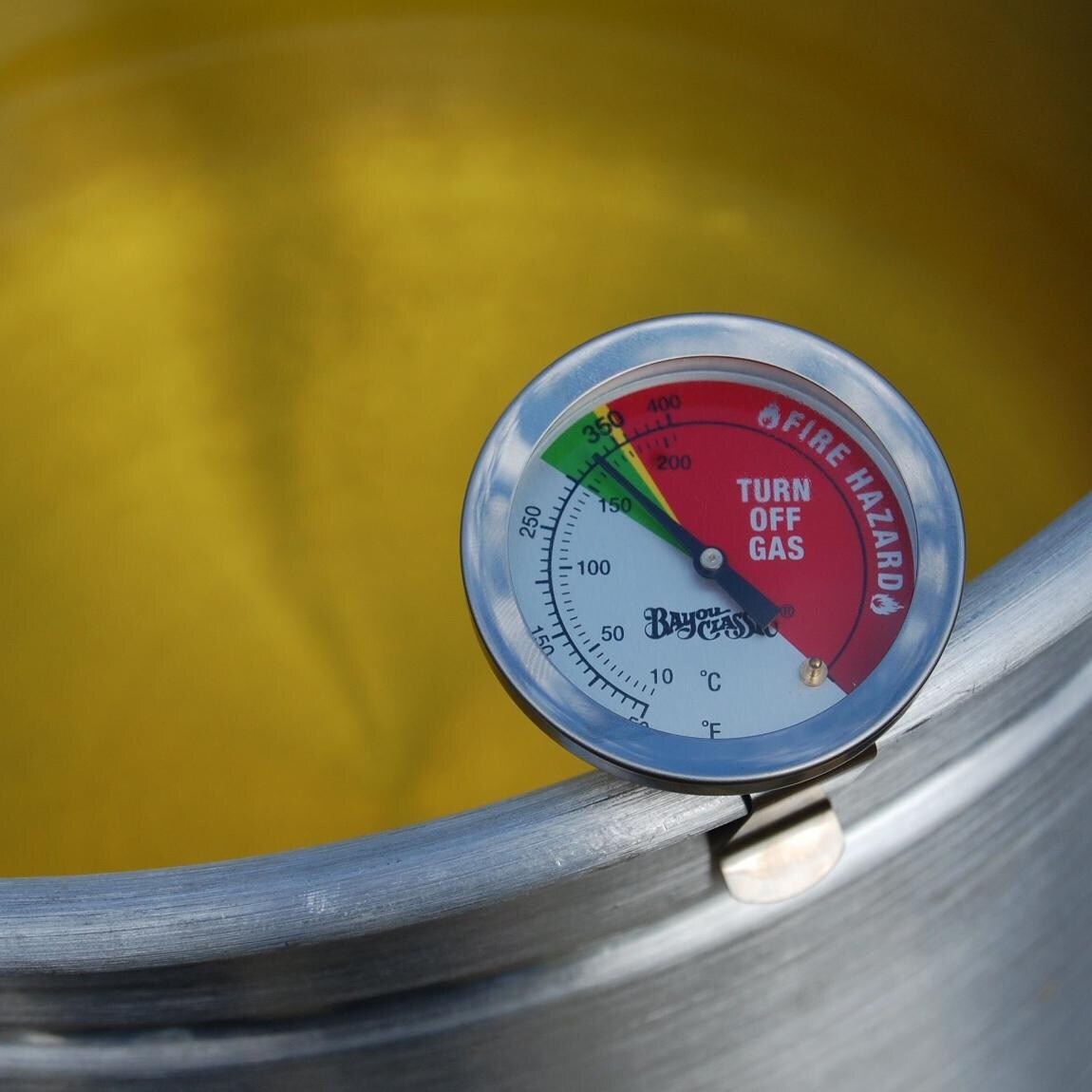 Bayou Classic Thermometers 12 Inch Stainless Steel Fry Thermometer - 5025 - Thermometer in Heated Oil thumbnail