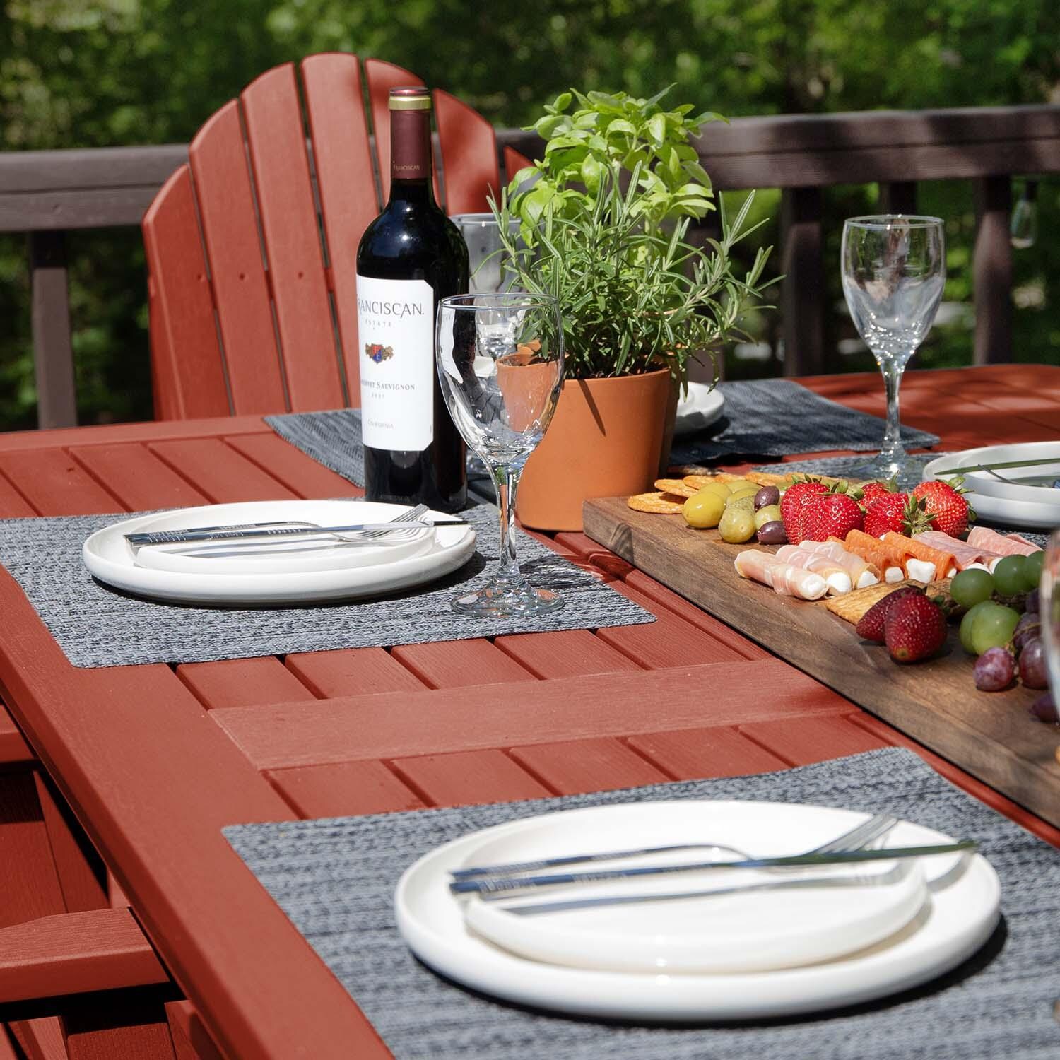 Dream Bay 7 Pc Rectangular Dining Set in Rustic Red By Lakeview Outdoor Designs - Detail thumbnail