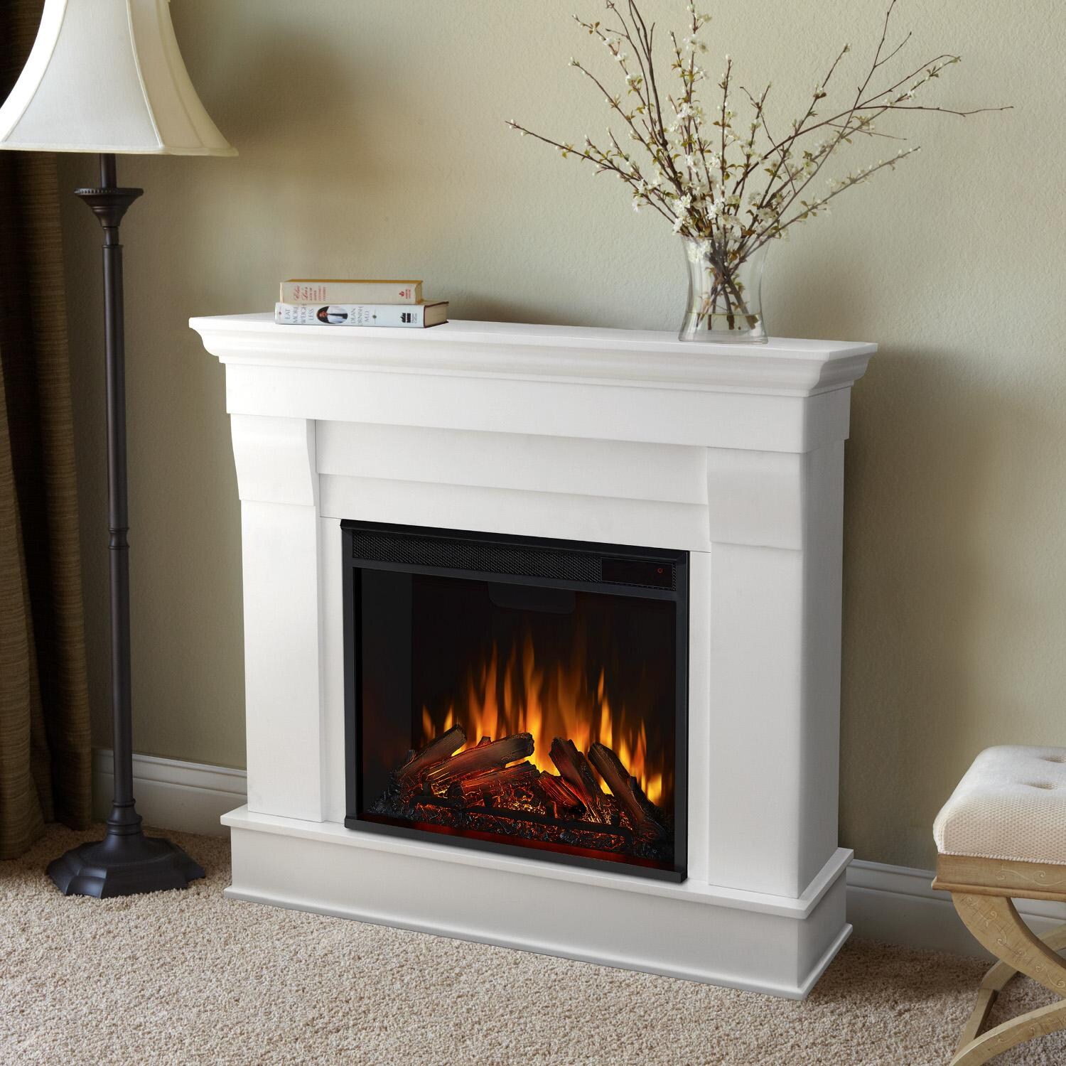 Real Flame 5910E-W Chateau 40-Inch Electric Fireplace With Mantel - White