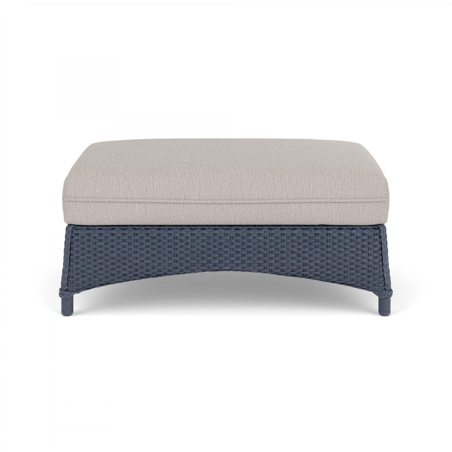 Lloyd Flanders Mandalay Large Ottoman in Denim Blue Finish with Remy Cloud Fabric - Back thumbnail