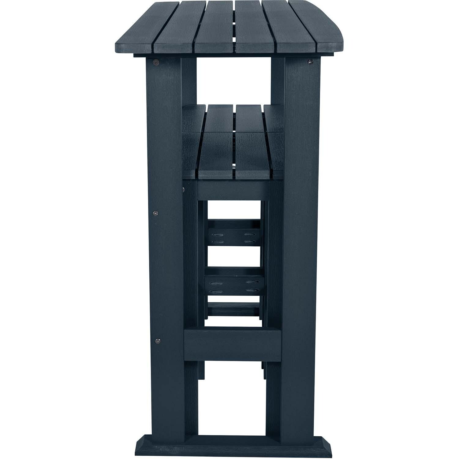 Hart Lane 3 Pc Recycled Plastic Bar Height Dining Set in Federal Blue By Lakeview Outdoor Designs - Stools Stored - White Background thumbnail