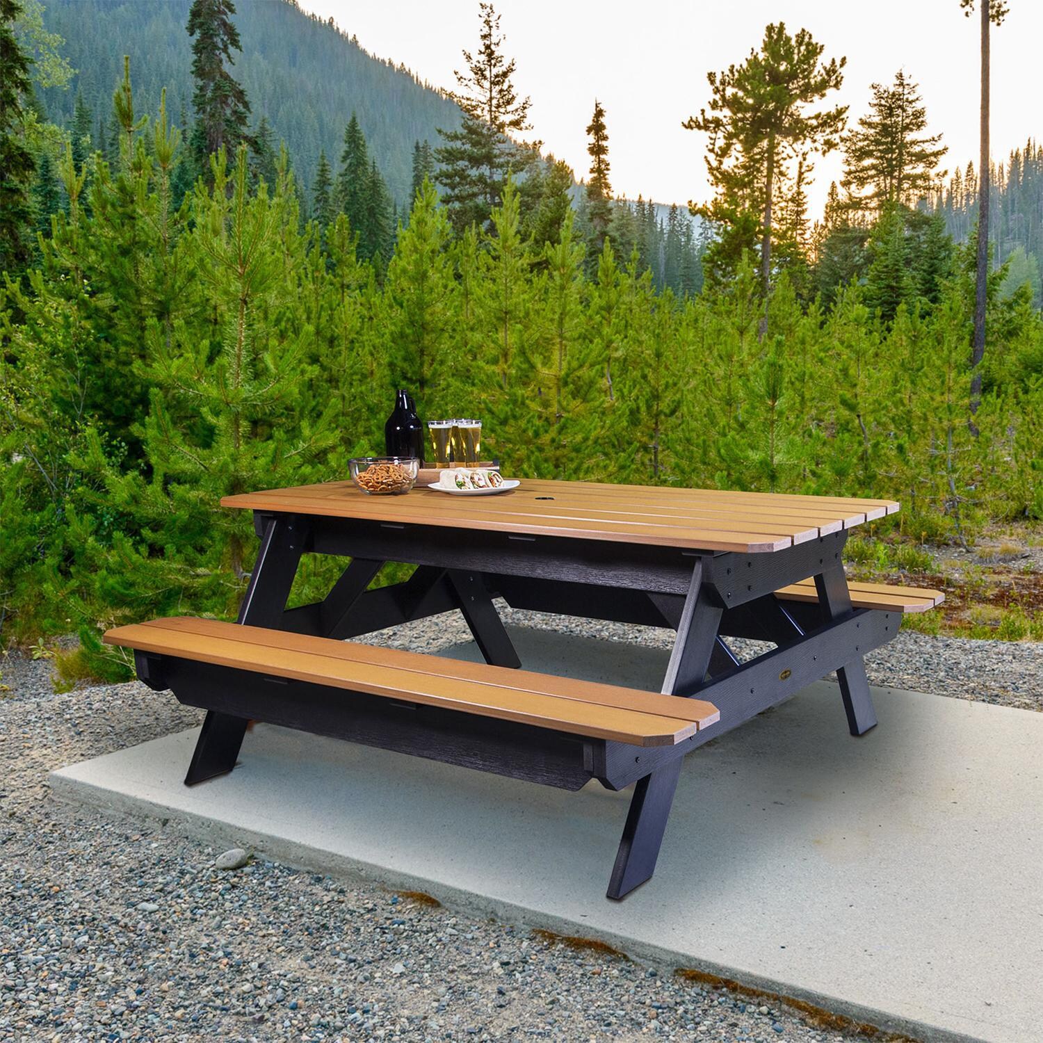 Ledgefield 72 Inch Saddle Recycled Plastic Picnic Table by Lakeview Outdoor Designs