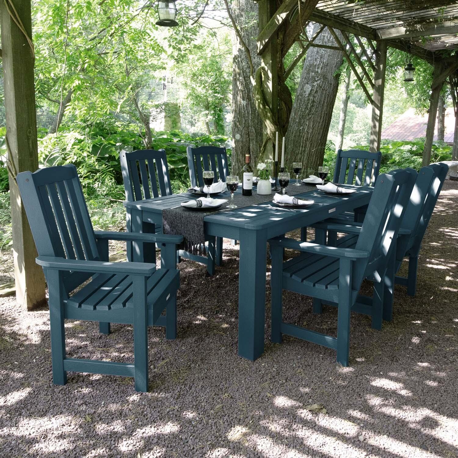 Hart Lane 7 Pc Rectangular Dining Set in Nantucket Blue By Lakeview Outdoor Designs -Lifestyle thumbnail