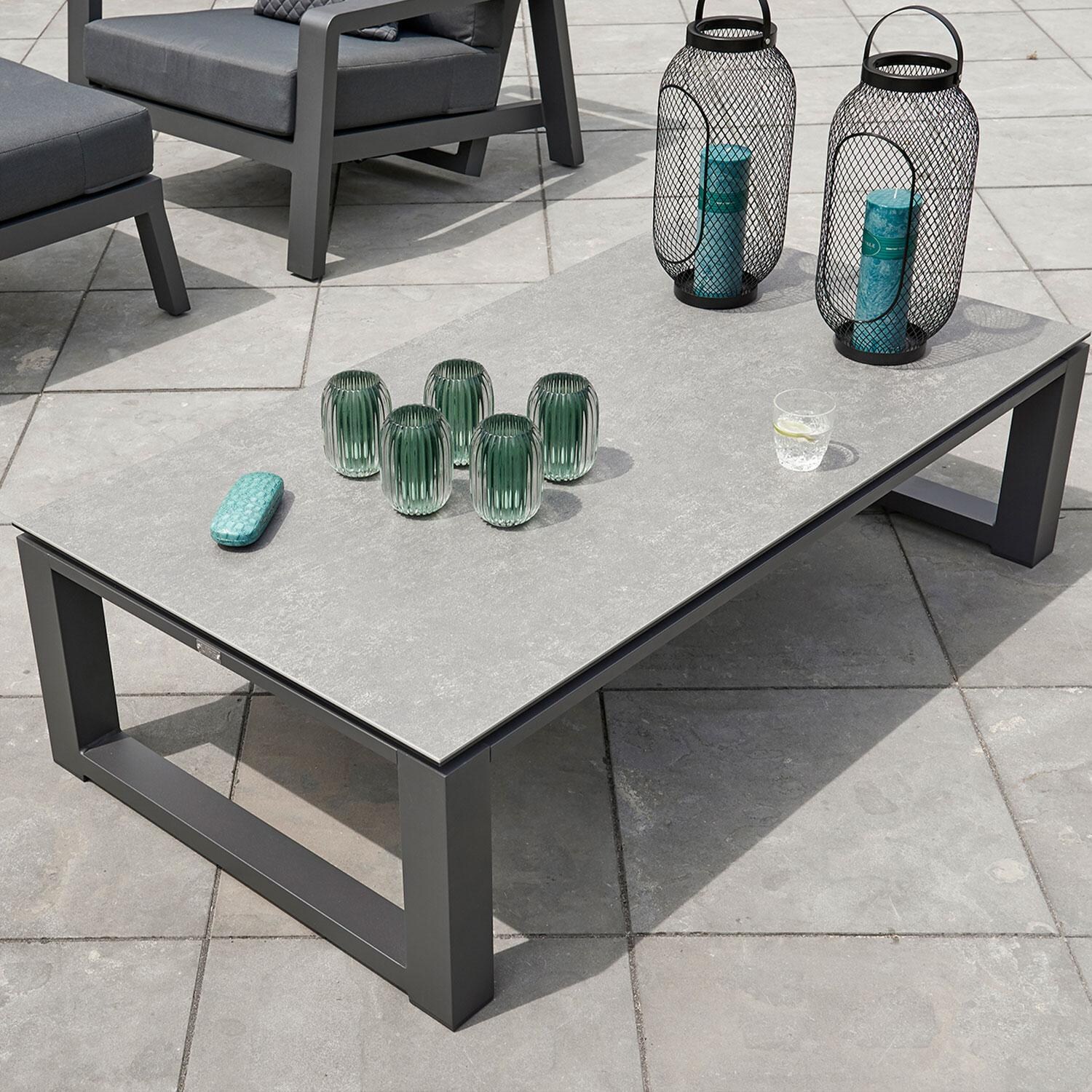 Boston Select 4 Pc Aluminum Reclining Lounge Set By KETTLER - Coffee Table - Lifestyle thumbnail