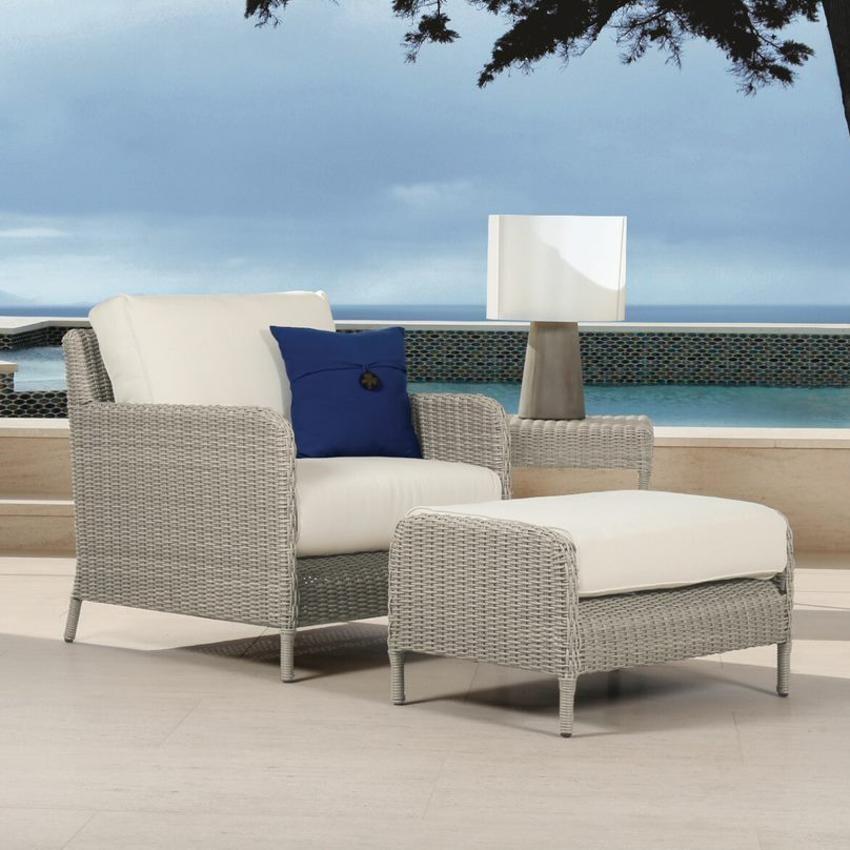 Manhattan 3 Pc Wicker Seating Set in Dove Gray/Linen Canvas by Sunset West