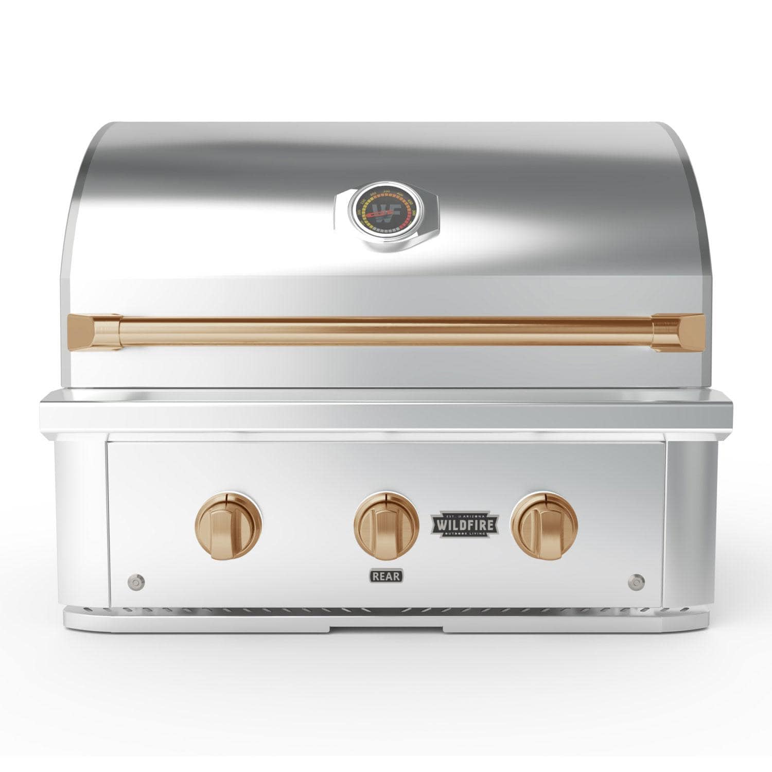 Wildfire Outdoor Living Wildfire Ranch Pro 30-in 2 Burner SS Propane Grill w/ Brushed Bronze Handle & Knobs - WFPRO30G-SS-LP + H30-BB + KB3-BB