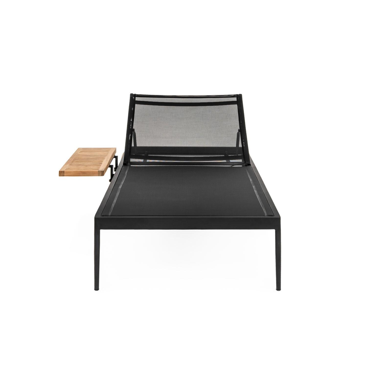 Teak + Table St Barts Aluminum Chaise Lounge in Black - Front - White Background thumbnail