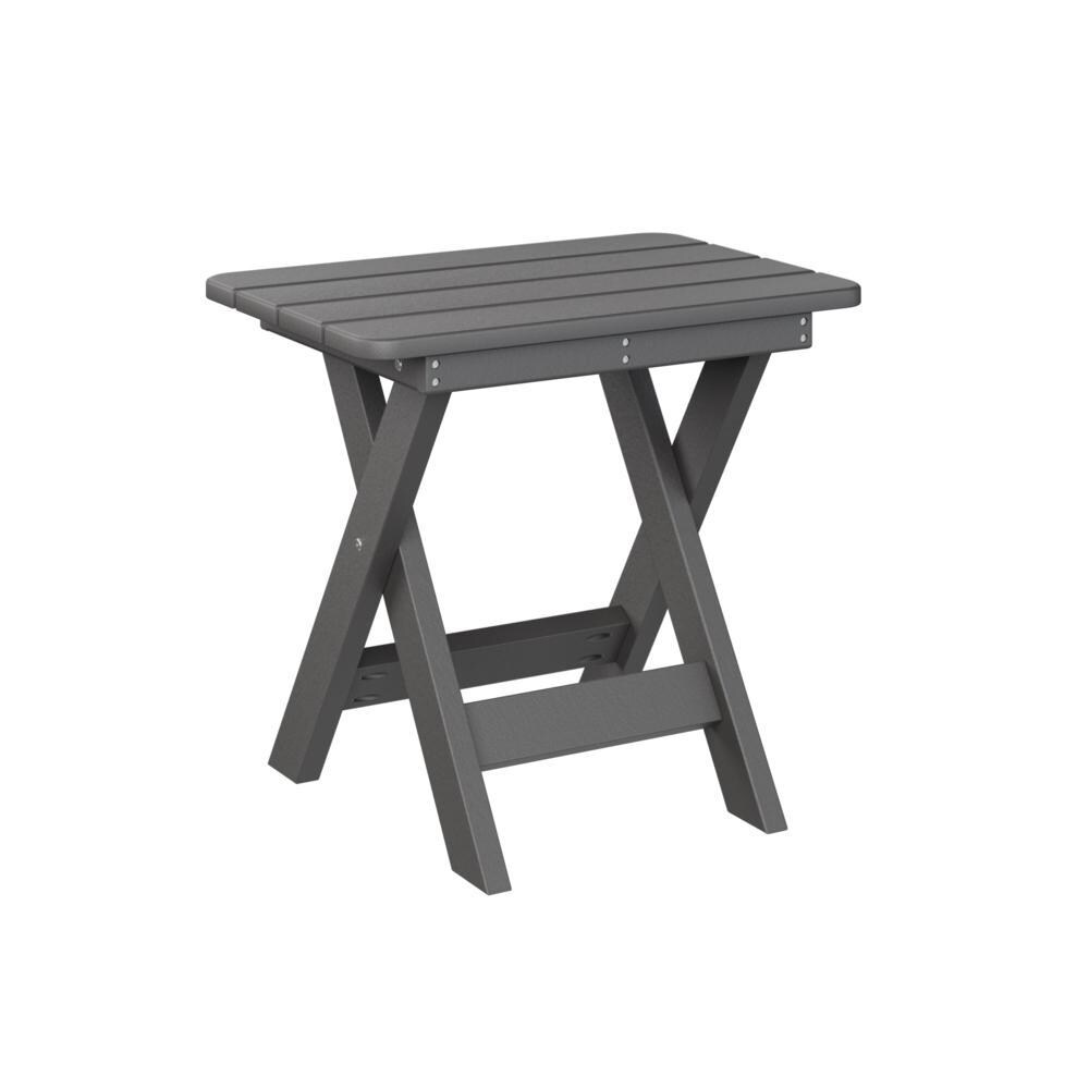 Recycled Plastic Folding End Table in Smoke Gray by Berlin Gardens