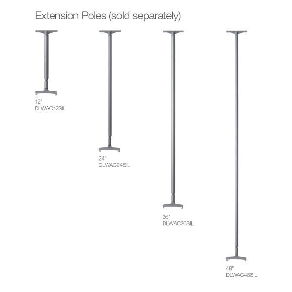 Dimplex X-DLWAC48SIL DLW Series Radiant Electric Heater 48-Inch Ceiling-Mount Extension Pole - Dimensions thumbnail