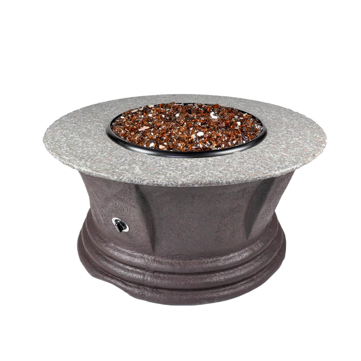 Tretco 42 Inch Havana Iii Round Liquid Propane Concrete Fire Pit Table Brown W Granite Top Fp C Hav 3 Lp