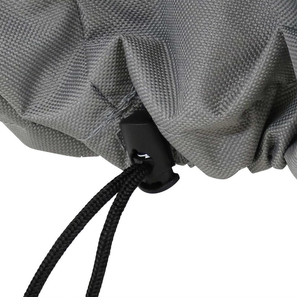 Ultimate Patio 60-Inch Round 2-Tone Gray/Green Stripe Outdoor Fire Pit Cover - Drawstring thumbnail