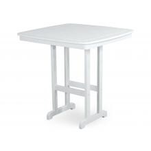 Nautical White Recycled Plastic Wood 44 Inch Square Patio Bar Table By POLYWOOD image