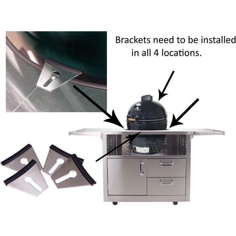 Cart Brackets on Stainless Steel Cart for Grill Dome Large thumbnail