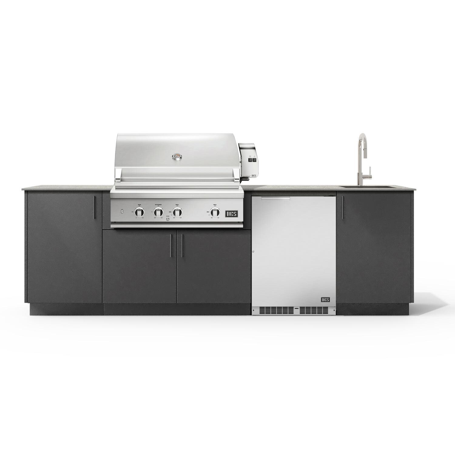 Urban Bonfire B-Cove-36-DCS-Keon-Anthracite Cove 36 Outdoor Kitchen w/ DCS Natural Gas Grill, Sink, Refrigerator, Keon Countertop & Anthracite Finish thumbnail