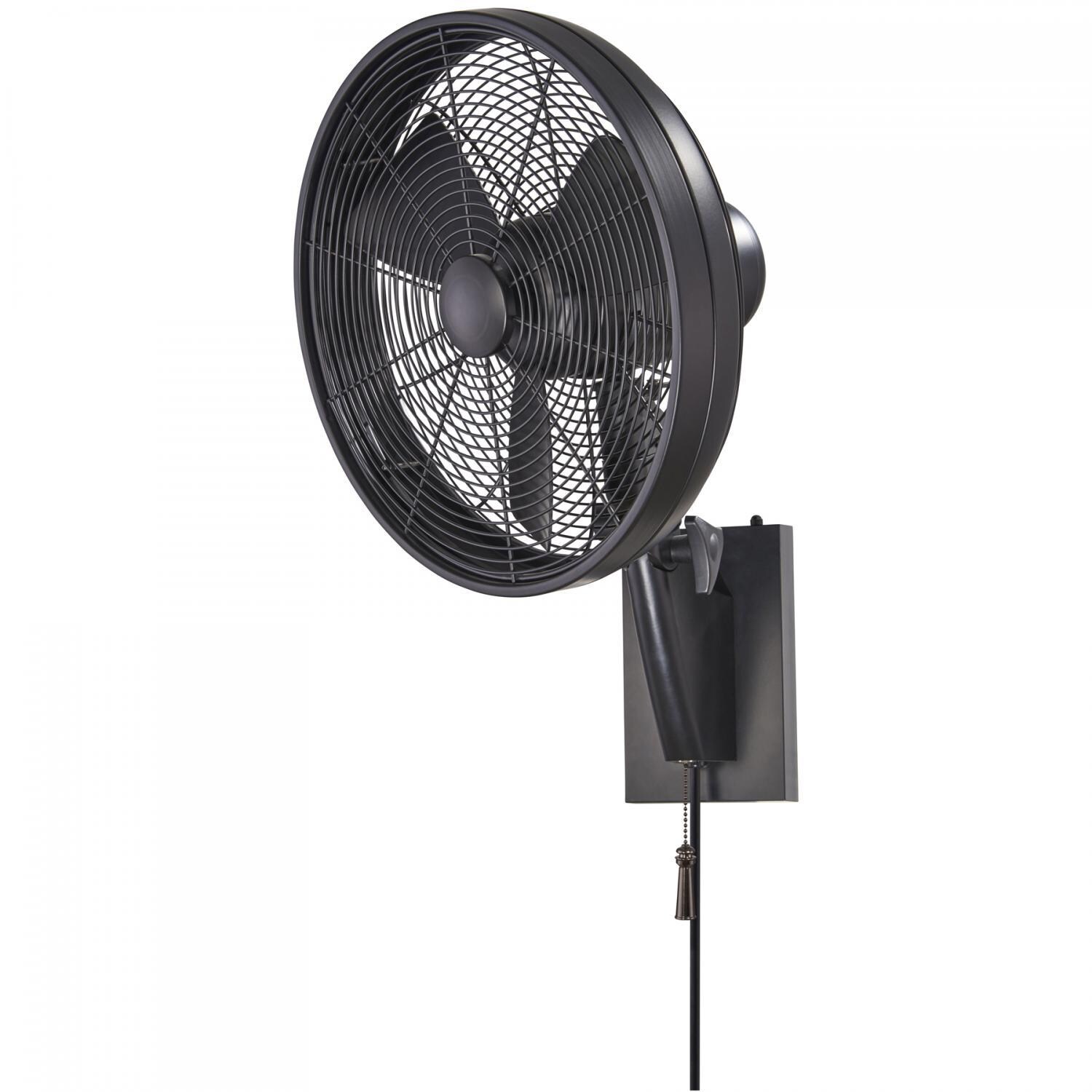 Minka-Aire F307-MBK Anywhere 16-Inch 3-Blade Oscillating Fan in Matte Black Finish w/ Matte Black Blades - Left Side thumbnail